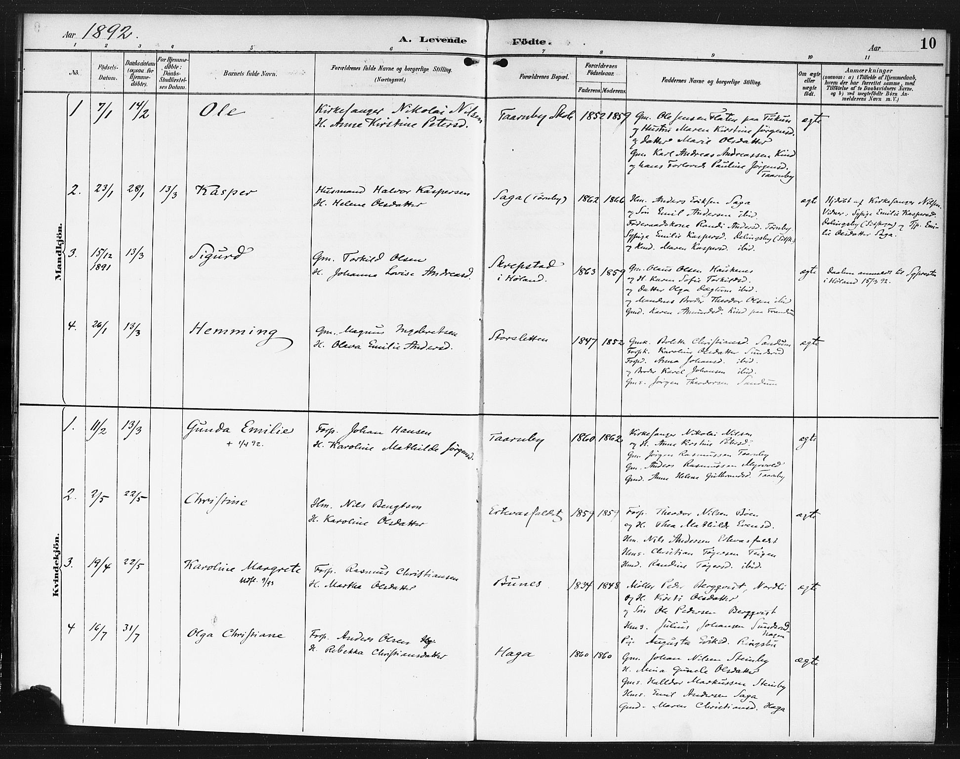 Rødenes prestekontor Kirkebøker, AV/SAO-A-2005/F/Fb/L0002: Parish register (official) no. II 2, 1890-1900, p. 10