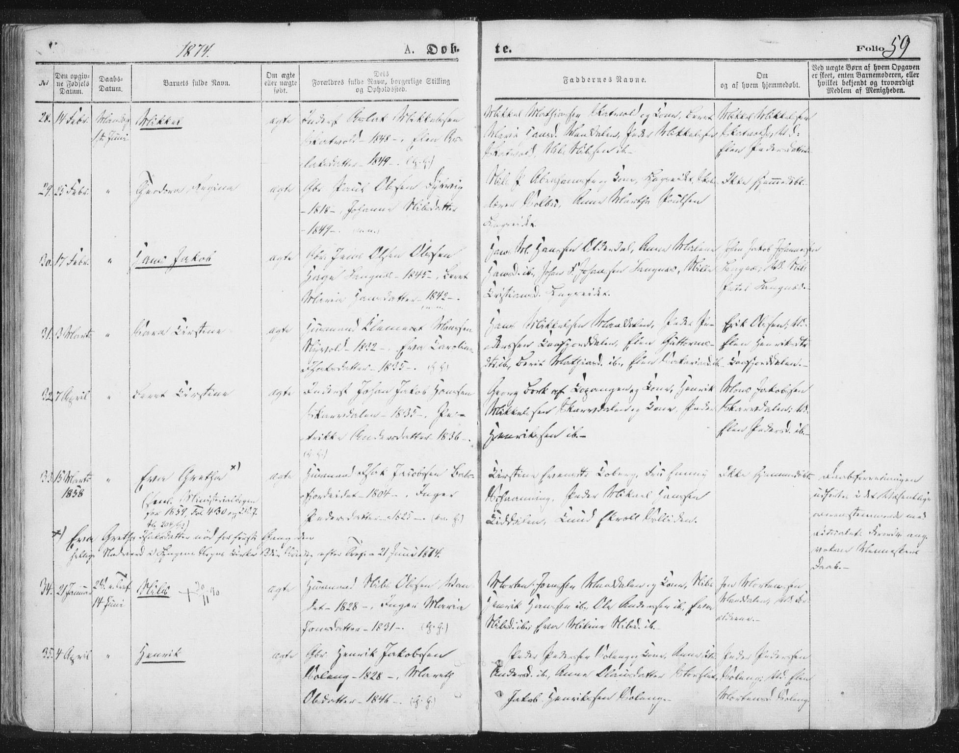 Lyngen sokneprestembete, SATØ/S-1289/H/He/Hea/L0006kirke: Parish register (official) no. 6, 1870-1878, p. 59