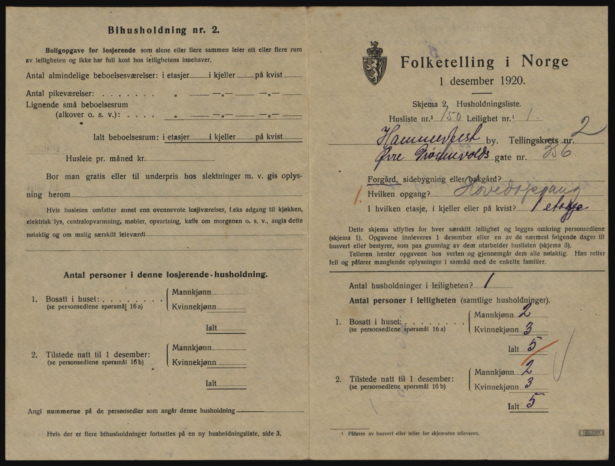 SATØ, 1920 census for Hammerfest, 1920, p. 2374