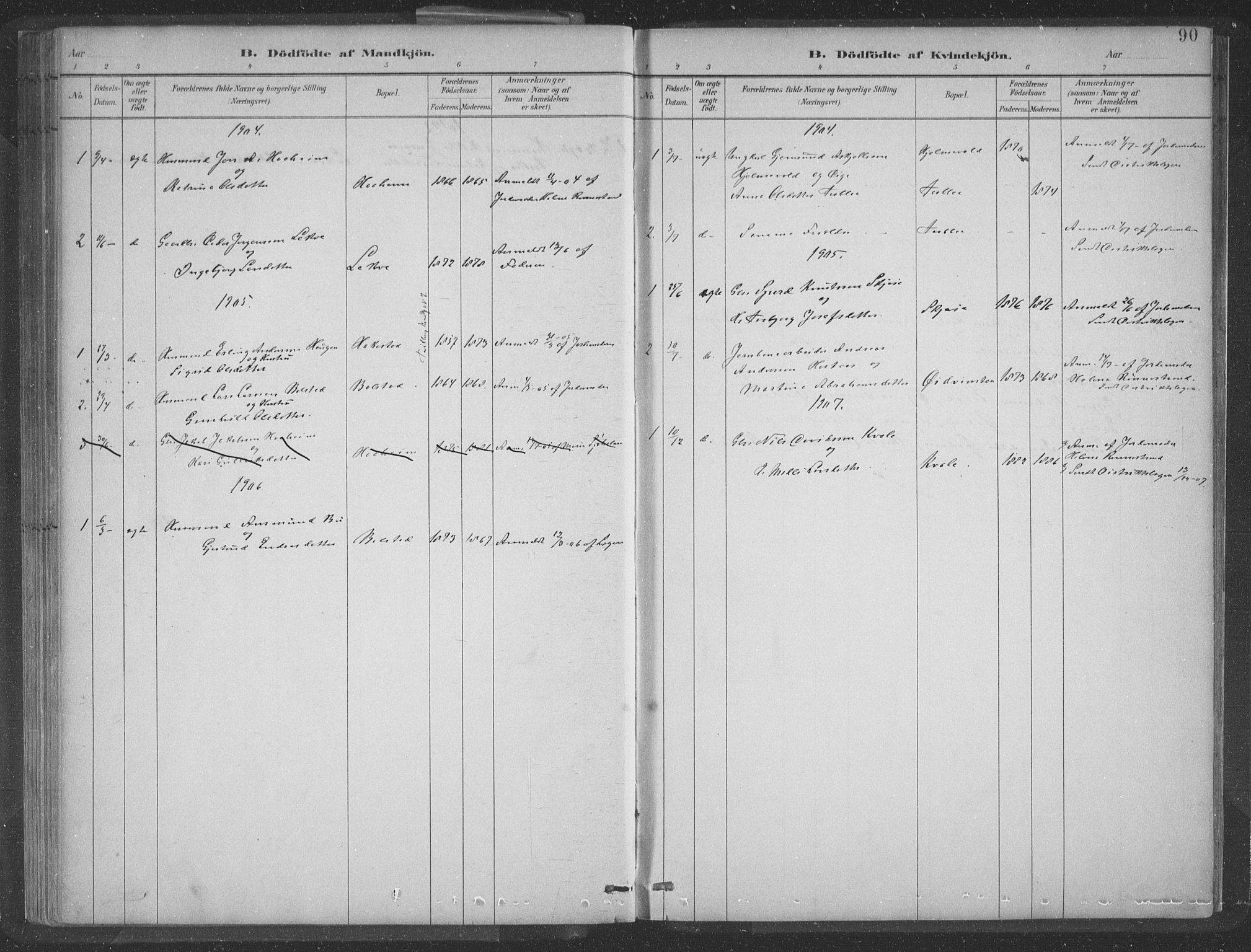 Ulvik sokneprestembete, AV/SAB-A-78801/H/Hab: Parish register (copy) no. A 3, 1883-1908, p. 90