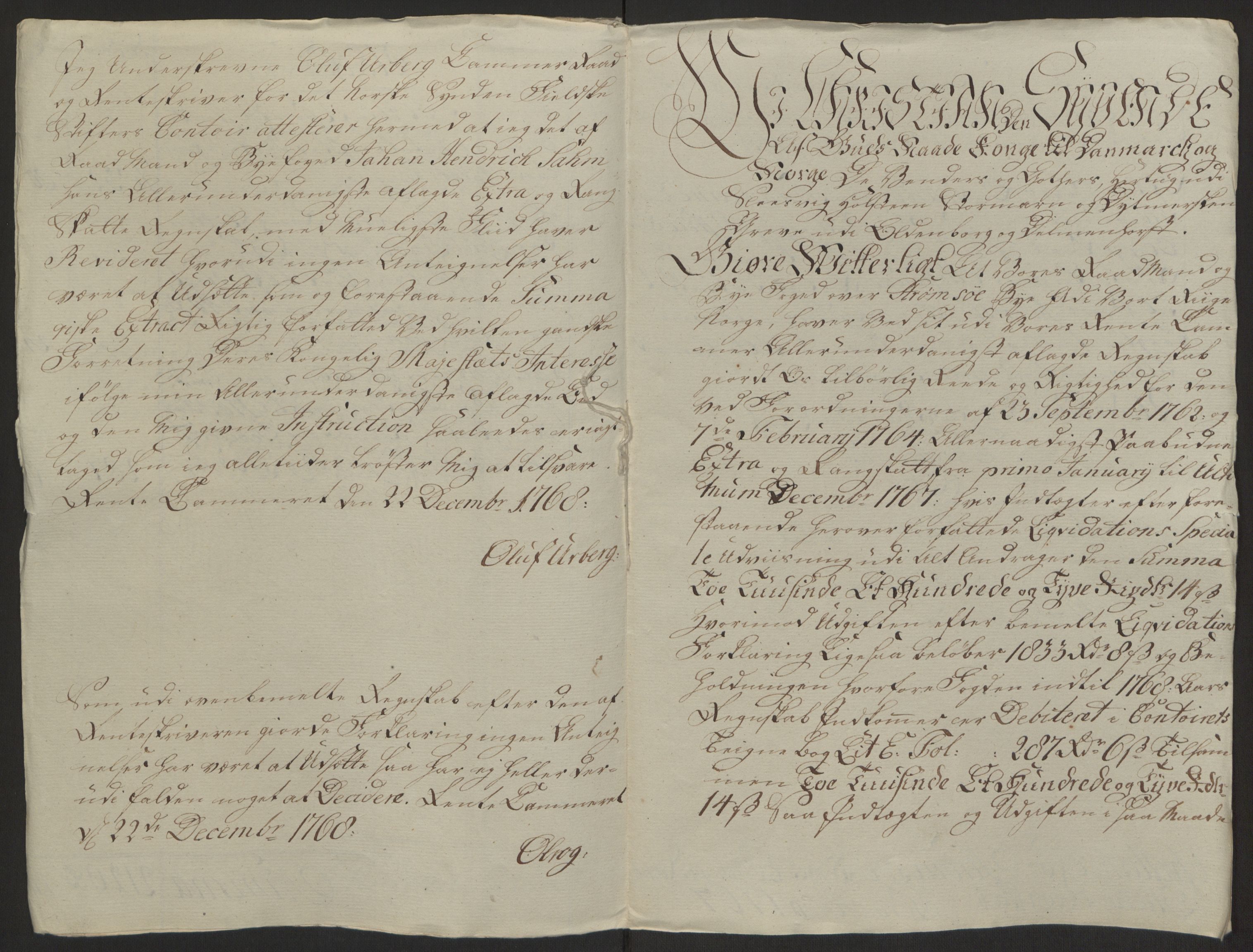 Rentekammeret inntil 1814, Reviderte regnskaper, Byregnskaper, AV/RA-EA-4066/R/Rg/L0144/0001: [G4] Kontribusjonsregnskap / Ekstraskatt, 1762-1767, p. 490