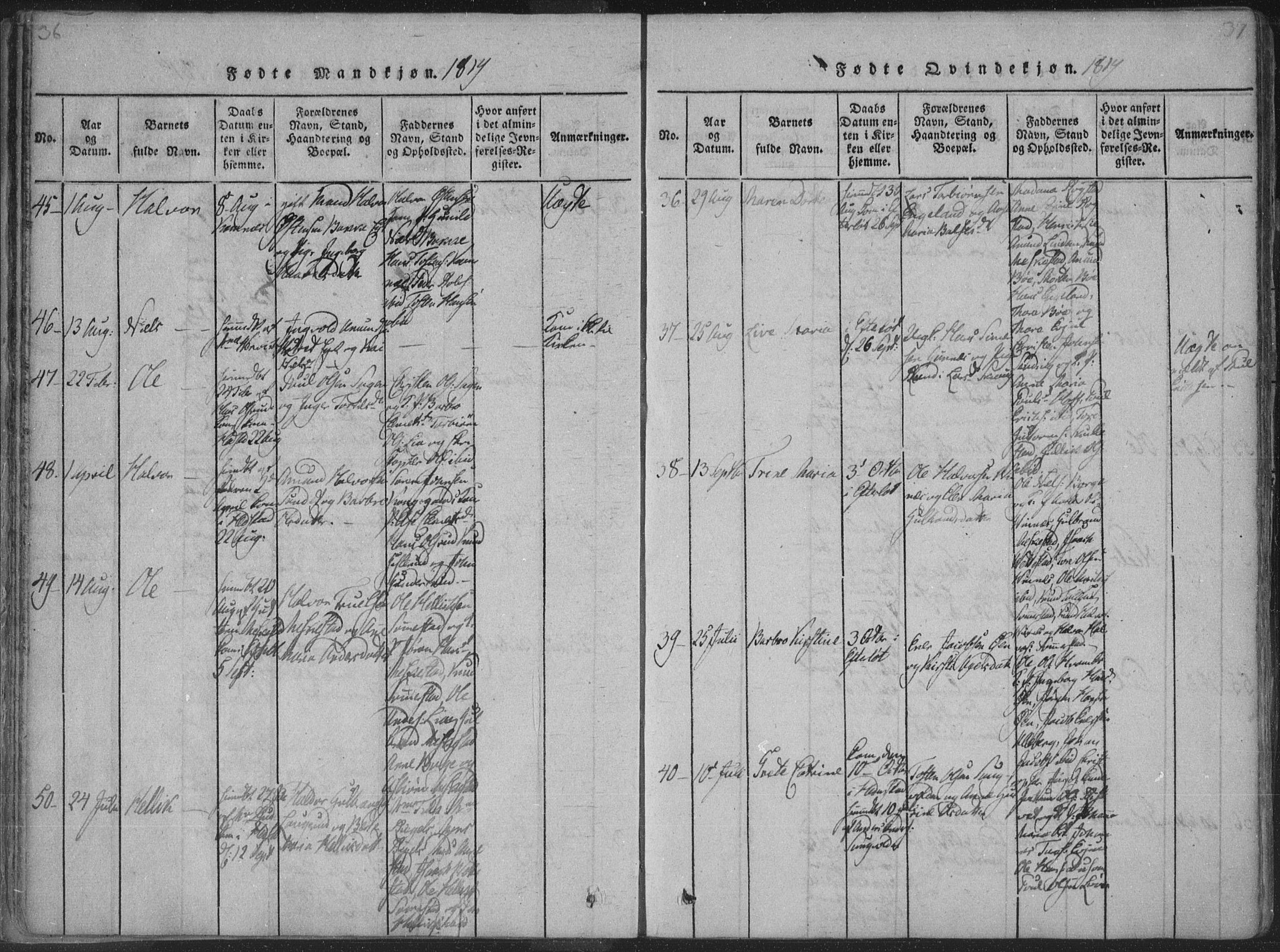 Sandsvær kirkebøker, AV/SAKO-A-244/F/Fa/L0004: Parish register (official) no. I 4, 1817-1839, p. 36-37