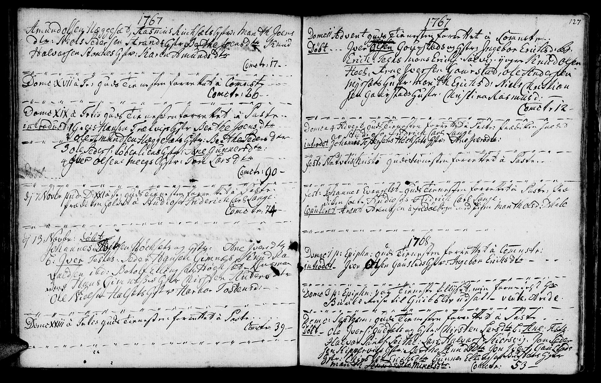 Ministerialprotokoller, klokkerbøker og fødselsregistre - Møre og Romsdal, SAT/A-1454/568/L0798: Parish register (official) no. 568A07, 1753-1780, p. 126-127