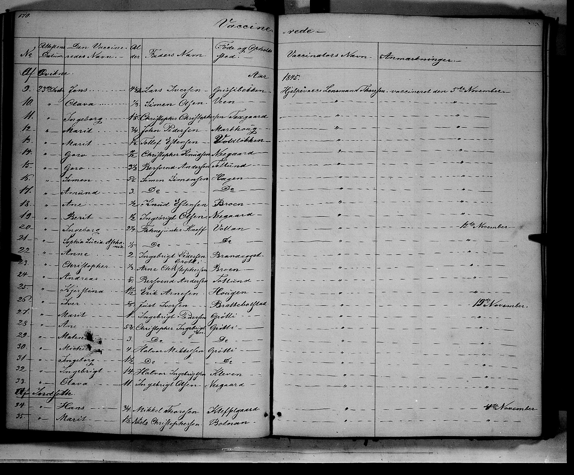 Kvikne prestekontor, SAH/PREST-064/H/Ha/Haa/L0005: Parish register (official) no. 5, 1841-1862, p. 170