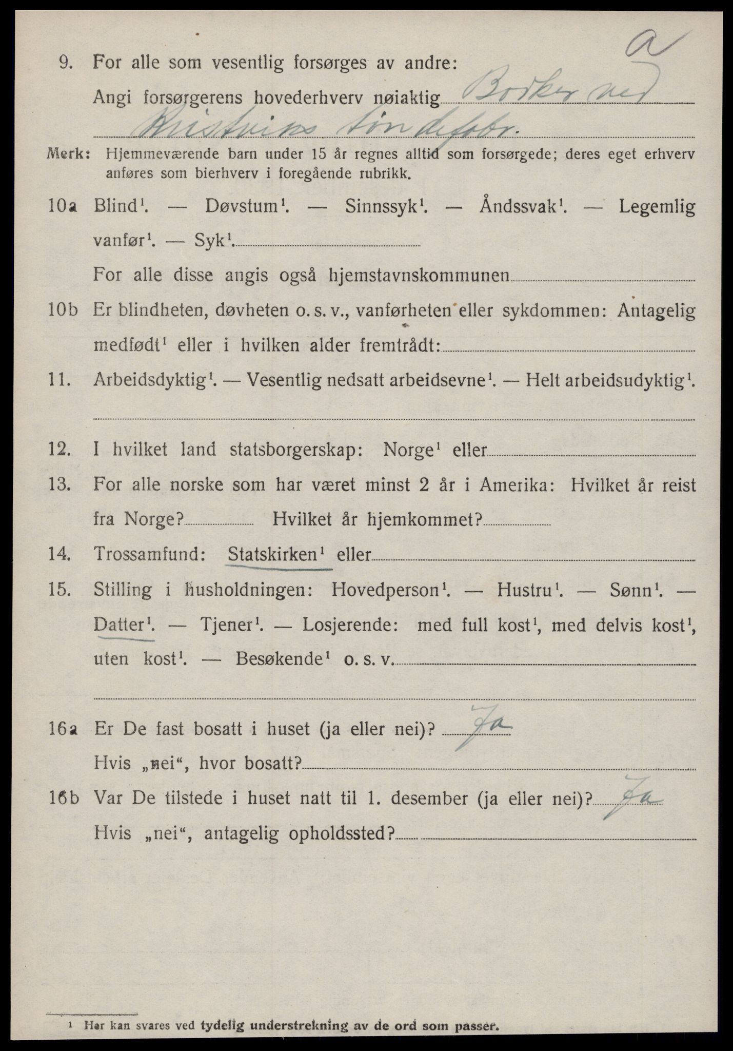 SAT, 1920 census for Bremsnes, 1920, p. 6874