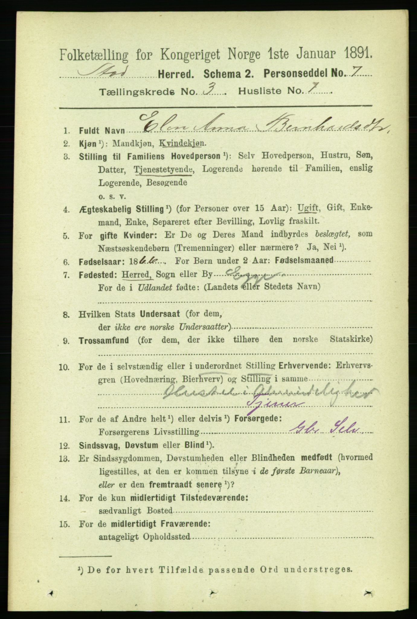 RA, 1891 census for 1734 Stod, 1891, p. 1324
