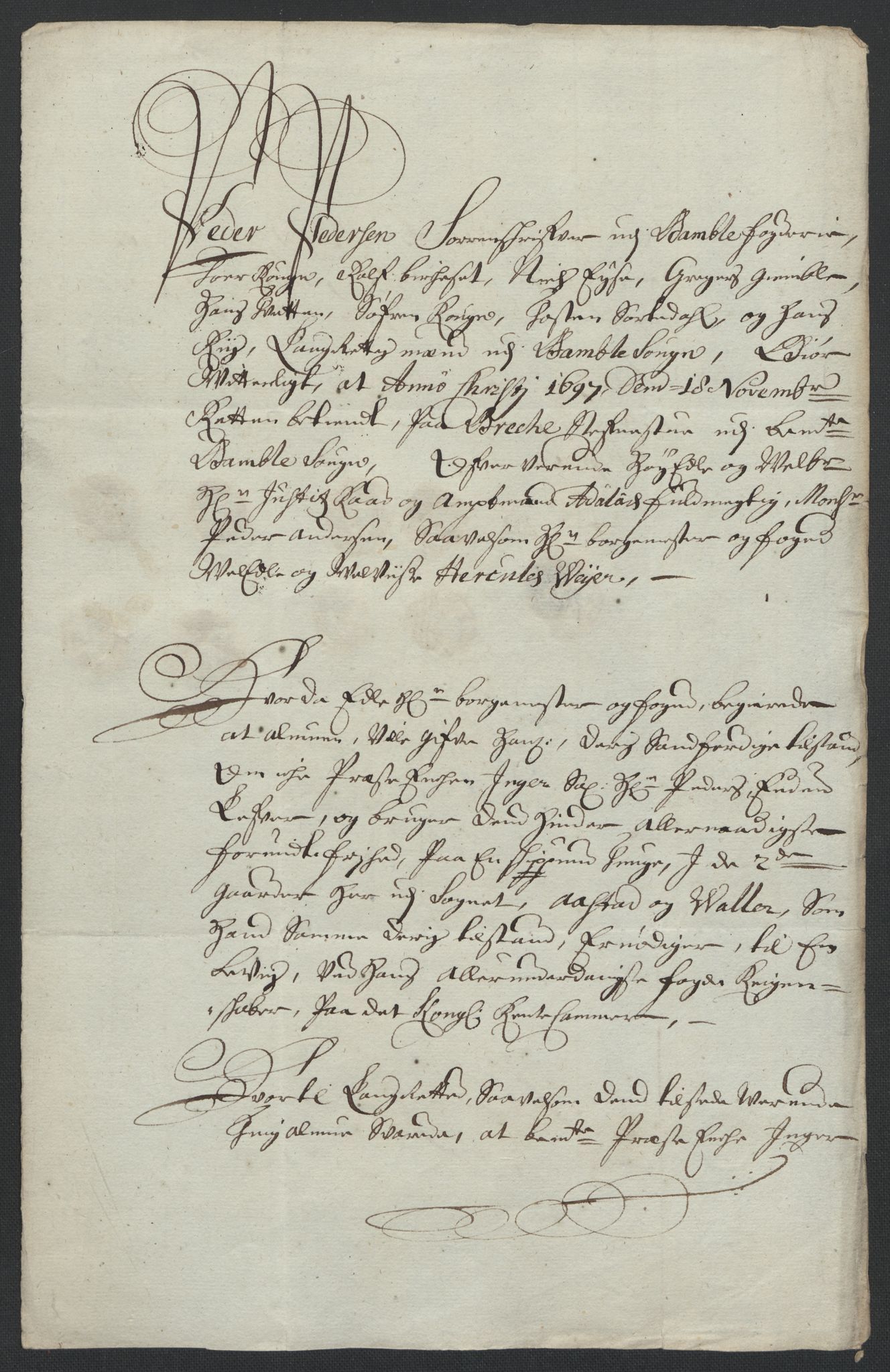 Rentekammeret inntil 1814, Reviderte regnskaper, Fogderegnskap, AV/RA-EA-4092/R36/L2097: Fogderegnskap Øvre og Nedre Telemark og Bamble, 1697, p. 220