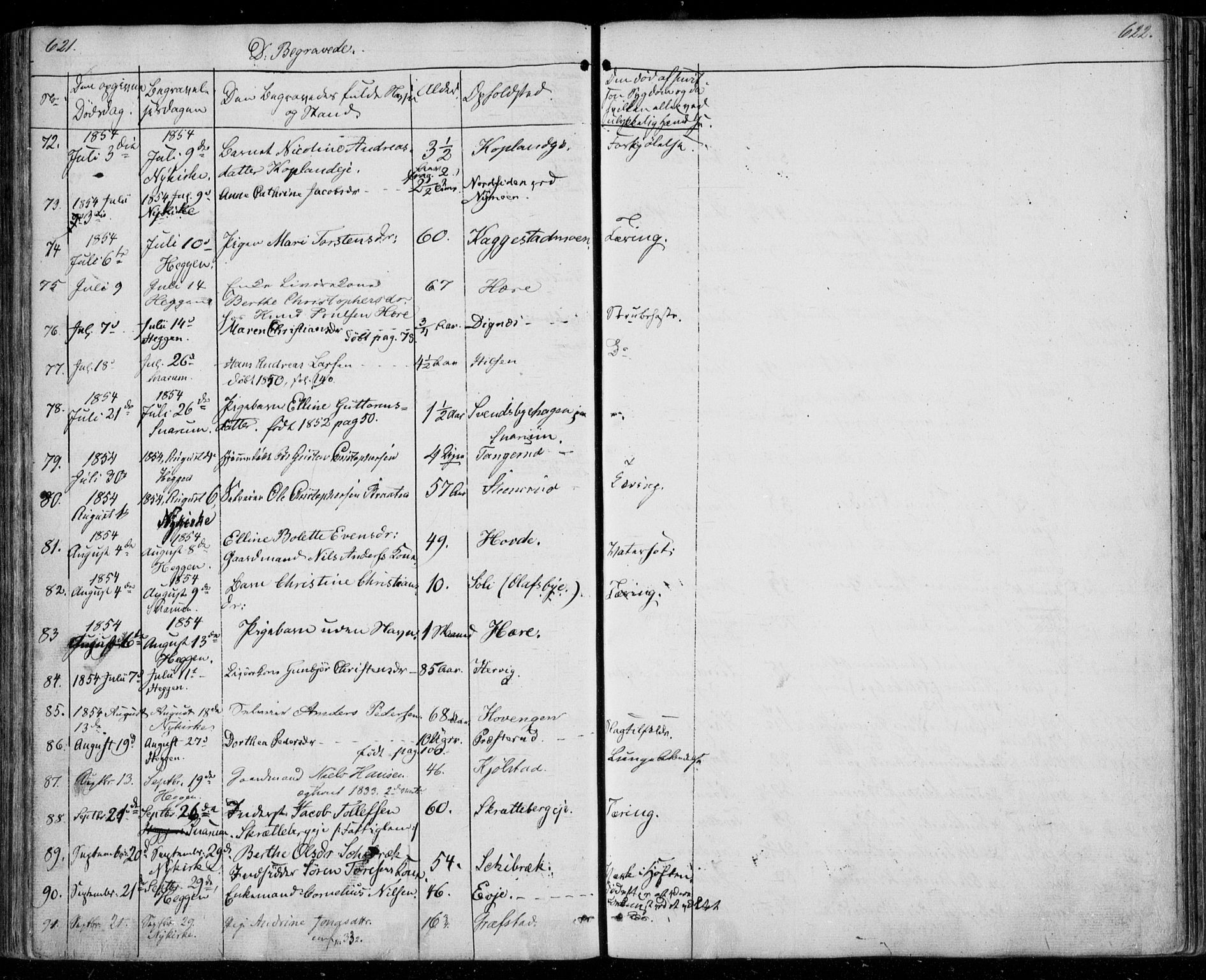 Modum kirkebøker, AV/SAKO-A-234/F/Fa/L0008: Parish register (official) no. 8, 1851-1859, p. 621-622