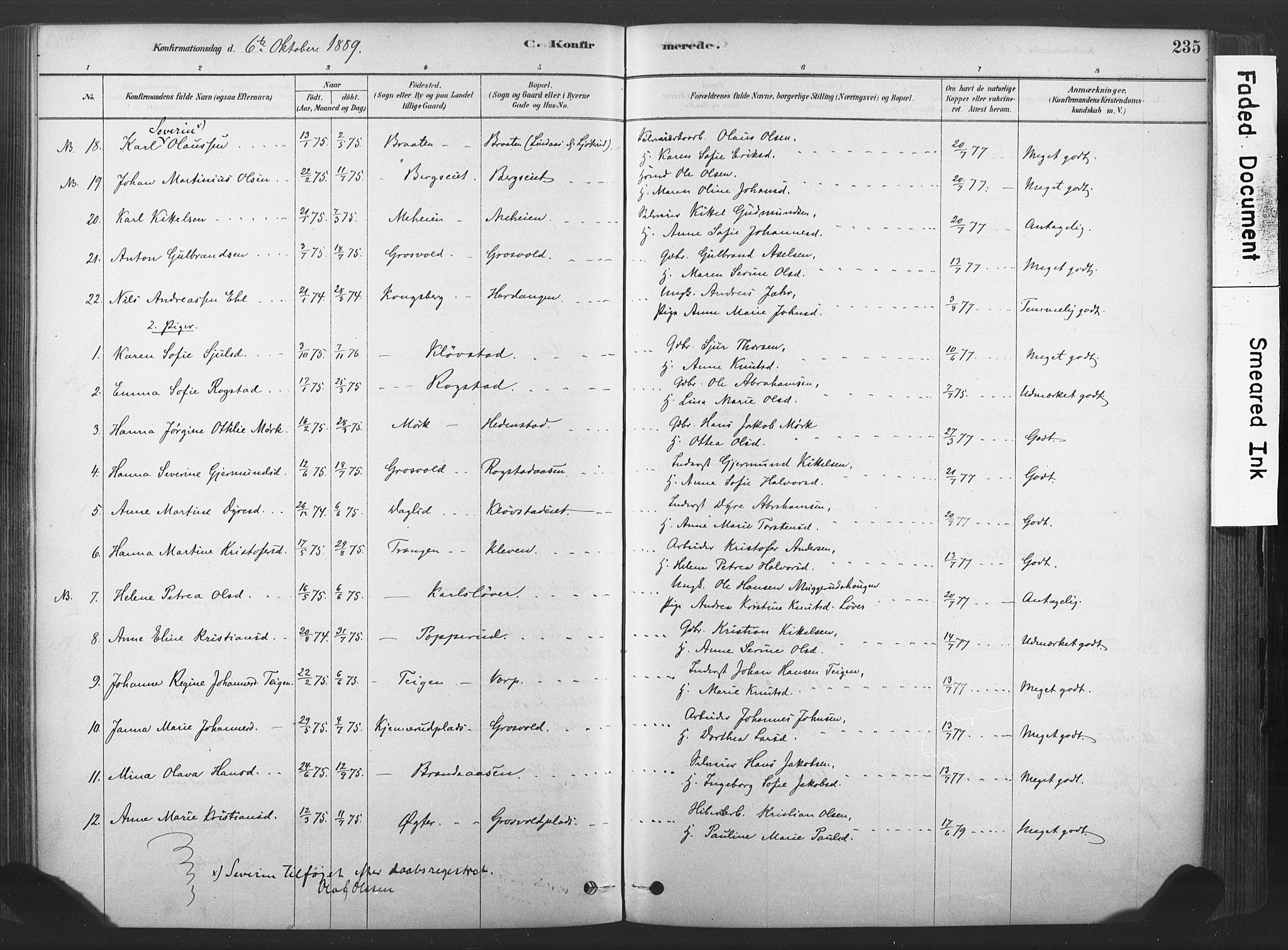 Sandsvær kirkebøker, SAKO/A-244/F/Fd/L0001: Parish register (official) no. IV 1, 1878-1906, p. 235