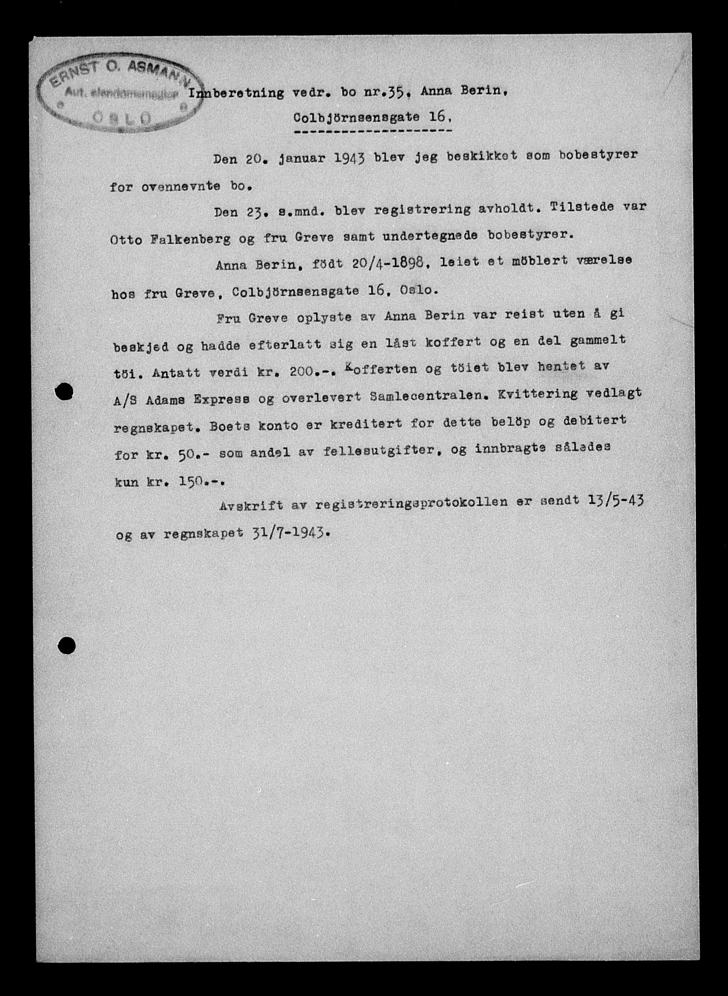 Justisdepartementet, Tilbakeføringskontoret for inndratte formuer, AV/RA-S-1564/H/Hc/Hcc/L0921: --, 1945-1947, p. 189