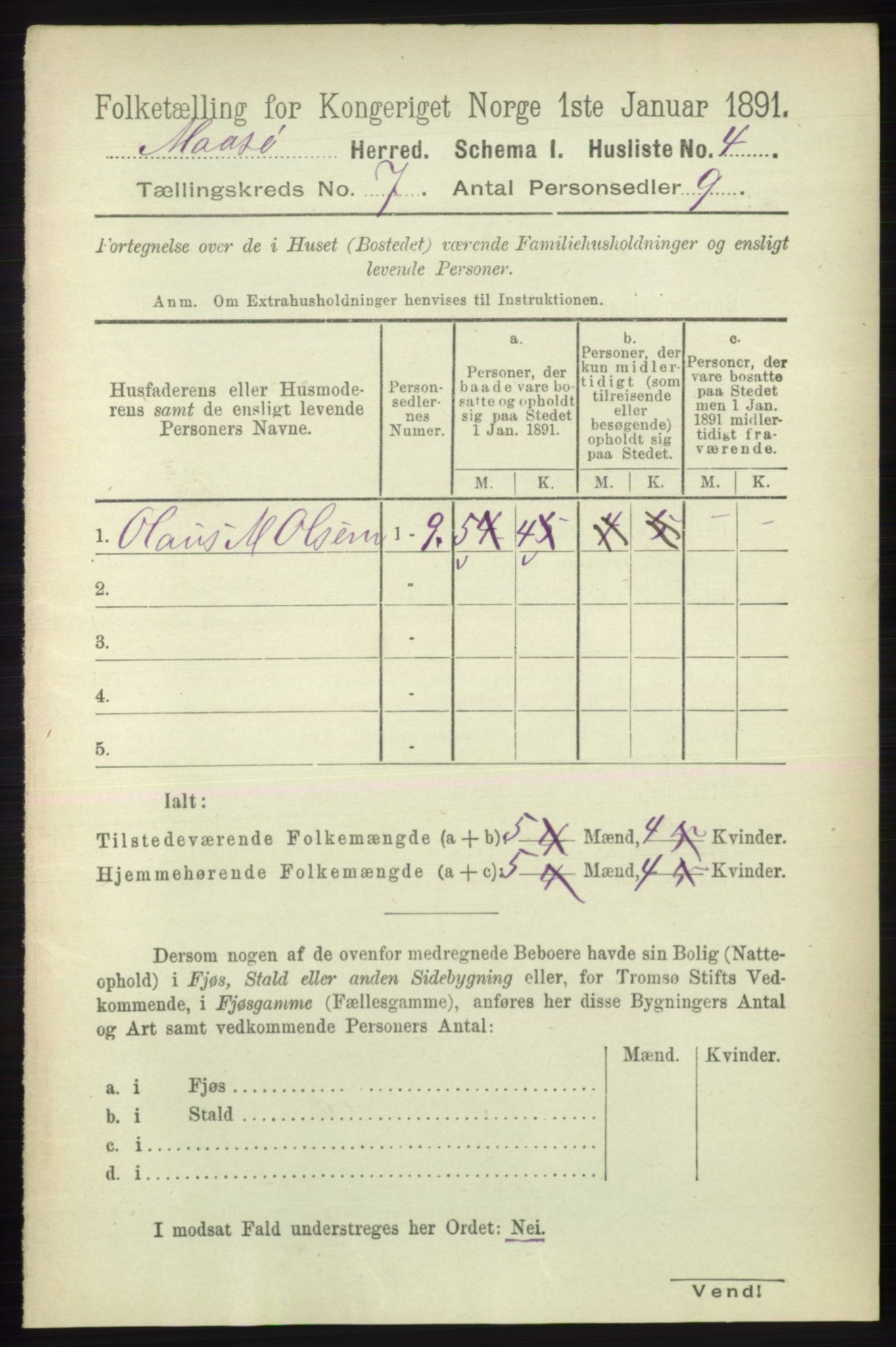 RA, 1891 census for 2018 Måsøy, 1891, p. 1388