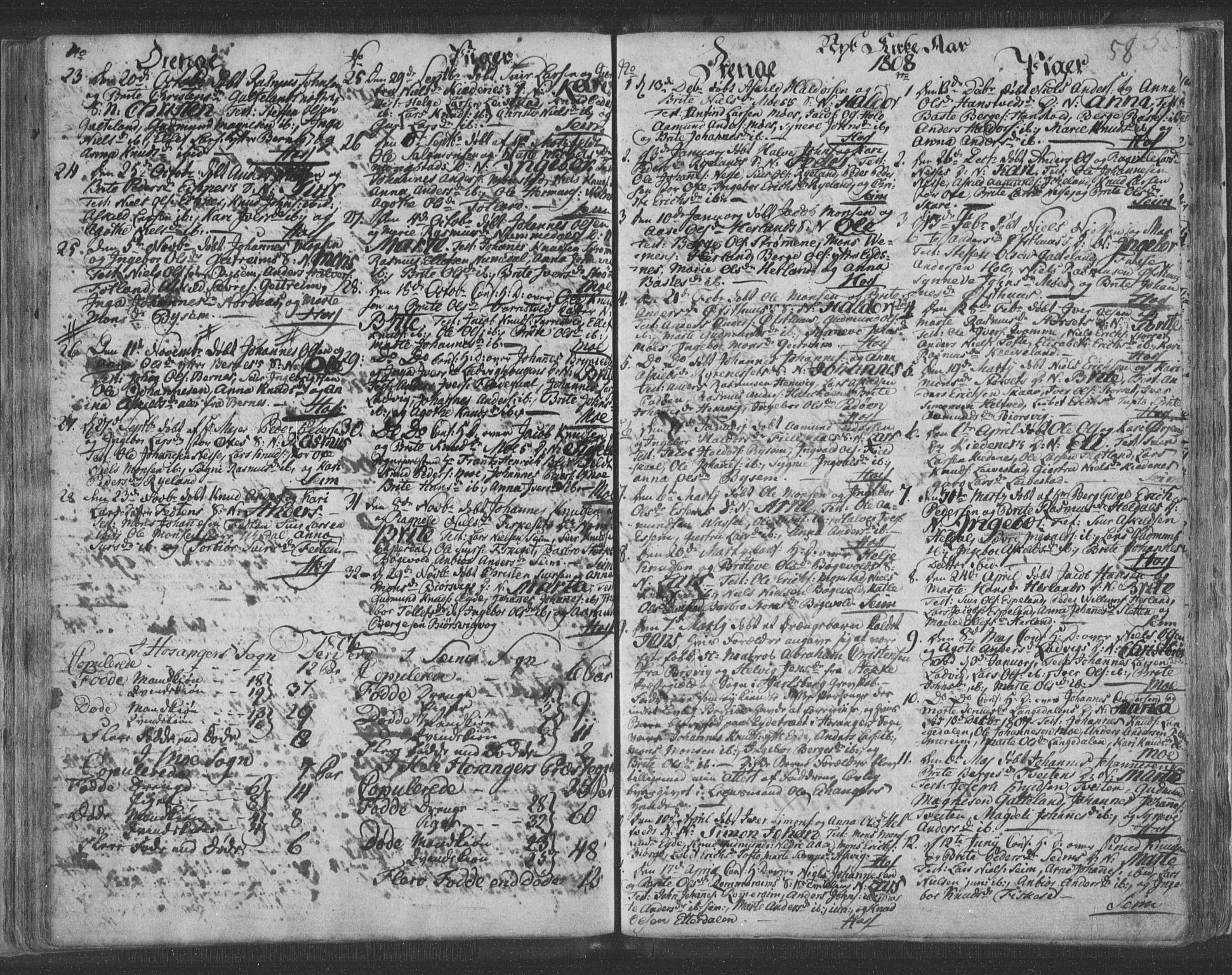 Hosanger sokneprestembete, SAB/A-75801/H/Haa: Parish register (official) no. A 3, 1793-1811, p. 57b-58a