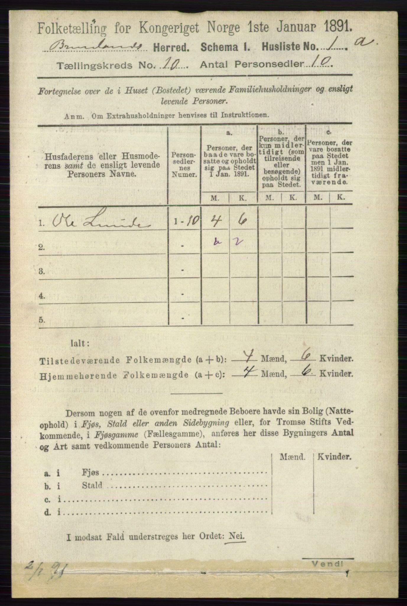 RA, 1891 census for 0726 Brunlanes, 1891, p. 4670
