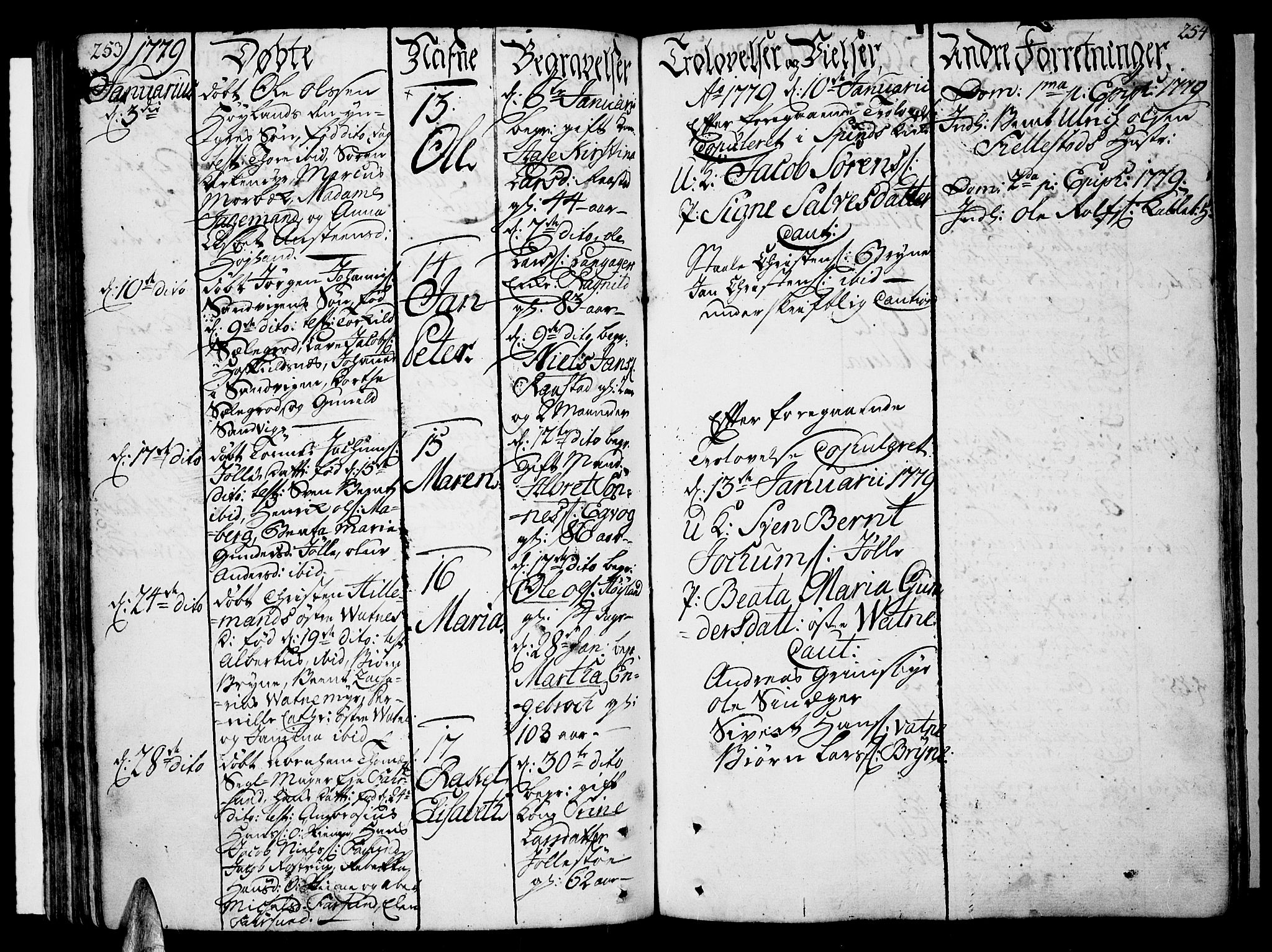 Lista sokneprestkontor, SAK/1111-0027/F/Fa/L0004: Parish register (official) no. A 4, 1768-1794, p. 253-254