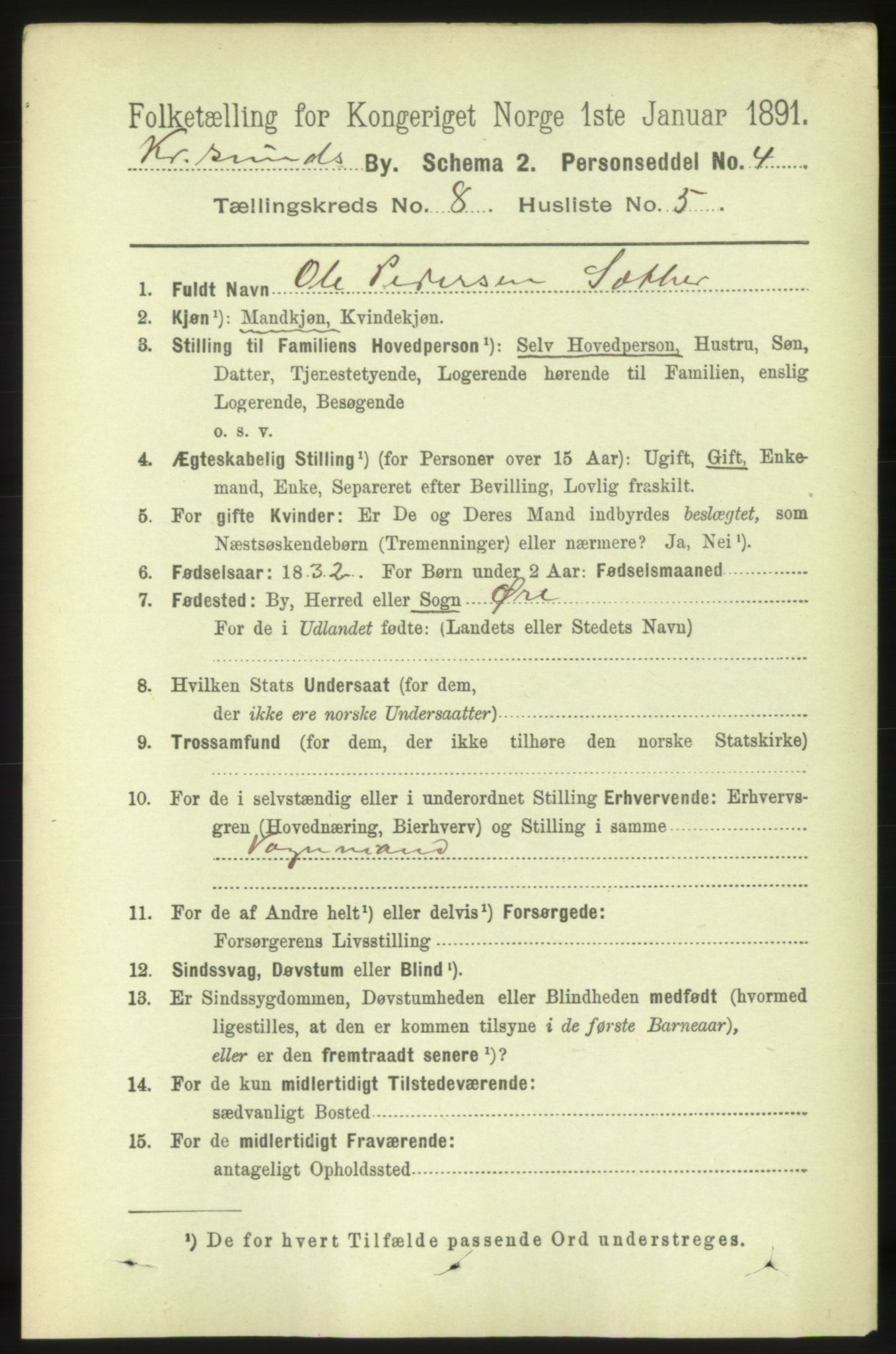 RA, 1891 census for 1503 Kristiansund, 1891, p. 6296