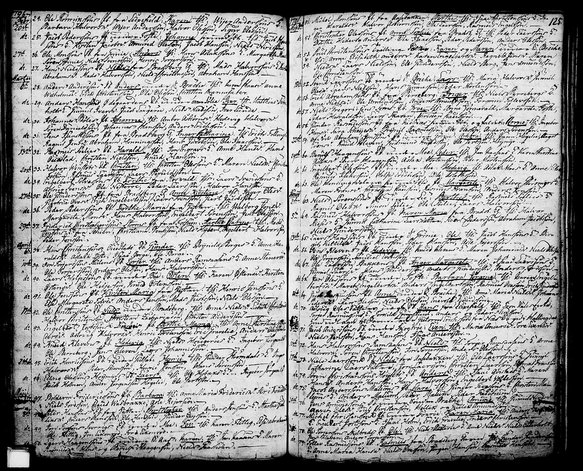 Gjerpen kirkebøker, SAKO/A-265/F/Fa/L0002: Parish register (official) no. I 2, 1747-1795, p. 125