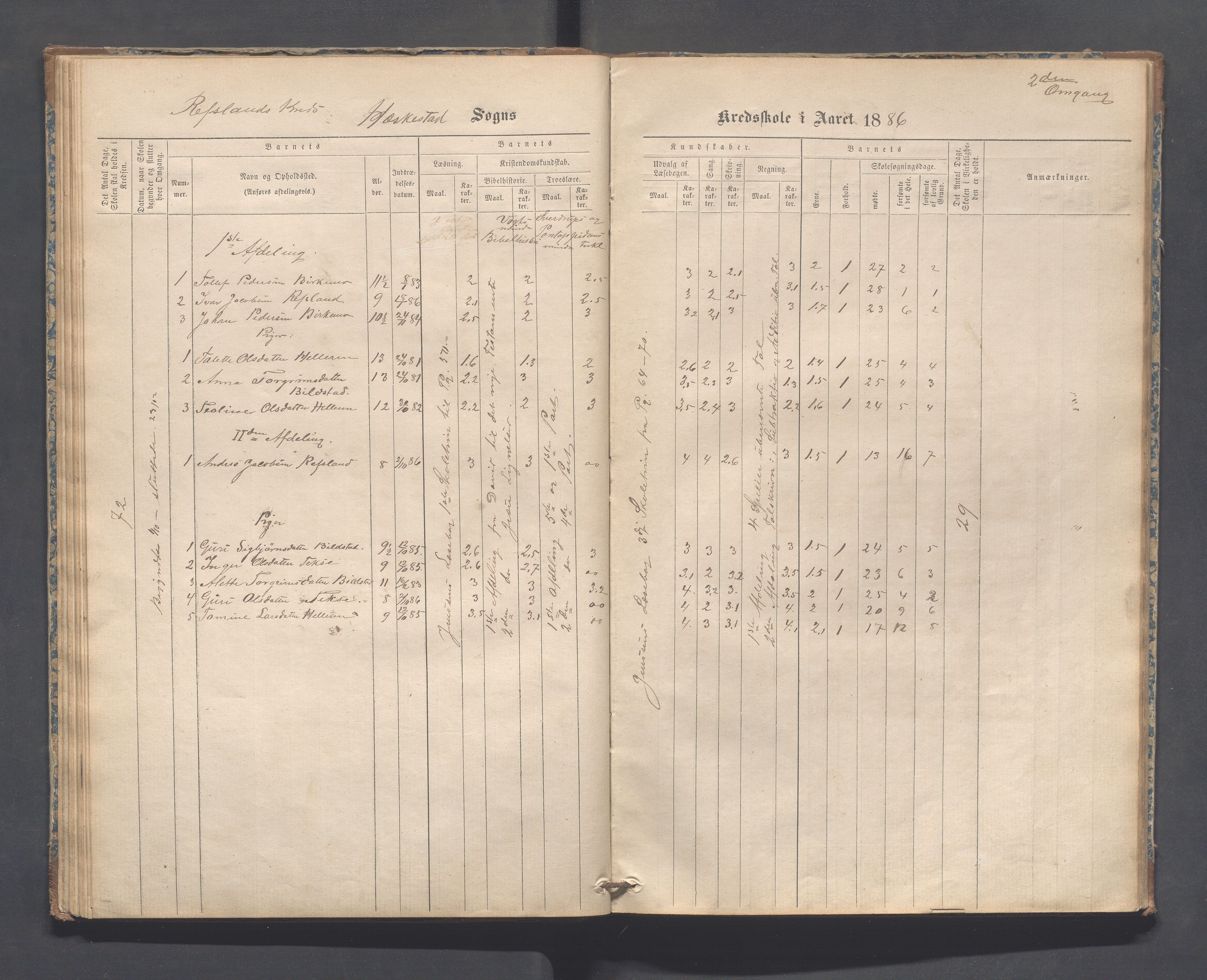 Heskestad kommune - Refsland skolekrets, IKAR/K-101746/H/L0001: Skoleprotokoll - Refsland og Eide, 1870-1892, p. 39