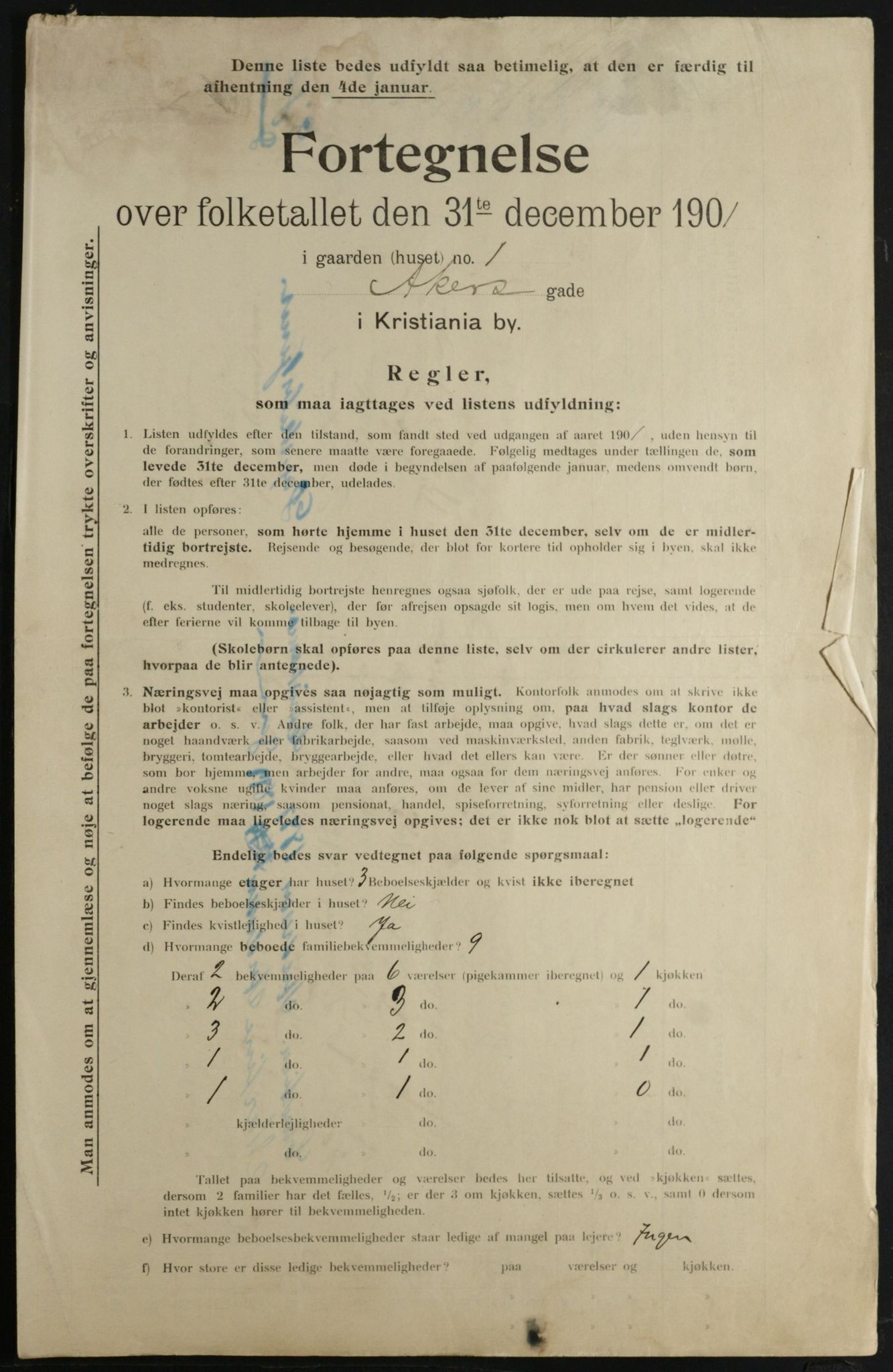 OBA, Municipal Census 1901 for Kristiania, 1901, p. 42