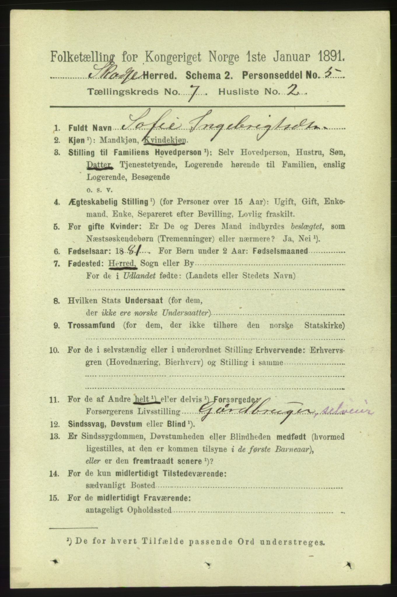 RA, 1891 census for 1529 Skodje, 1891, p. 1424