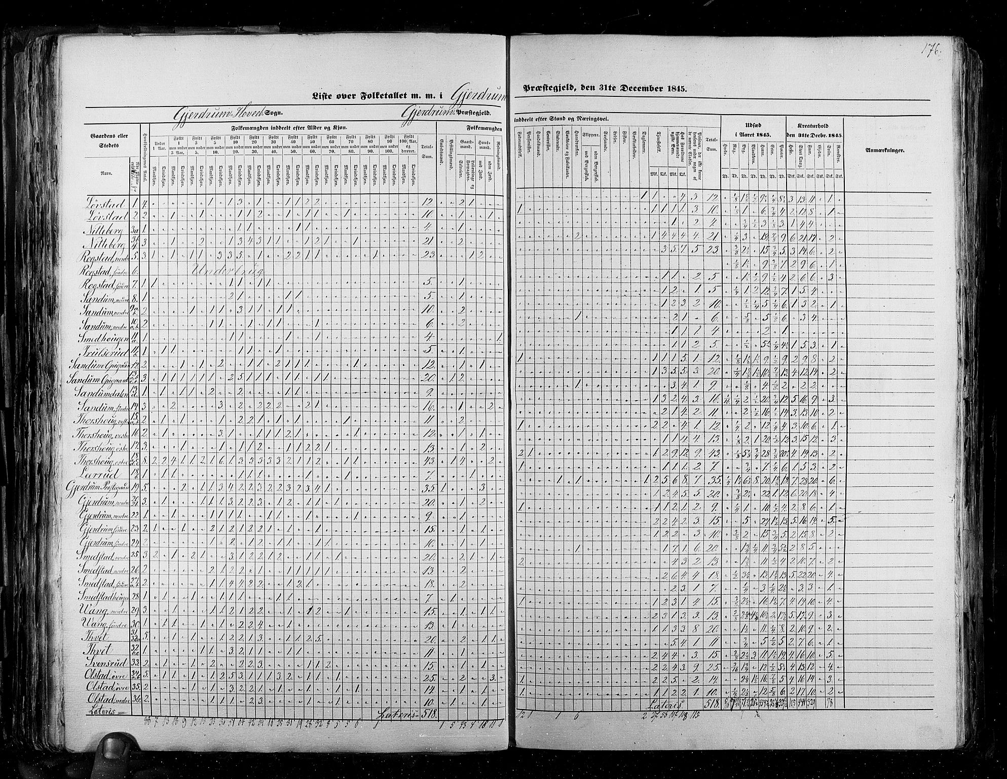 RA, Census 1845, vol. 2: Smålenenes amt og Akershus amt, 1845, p. 176