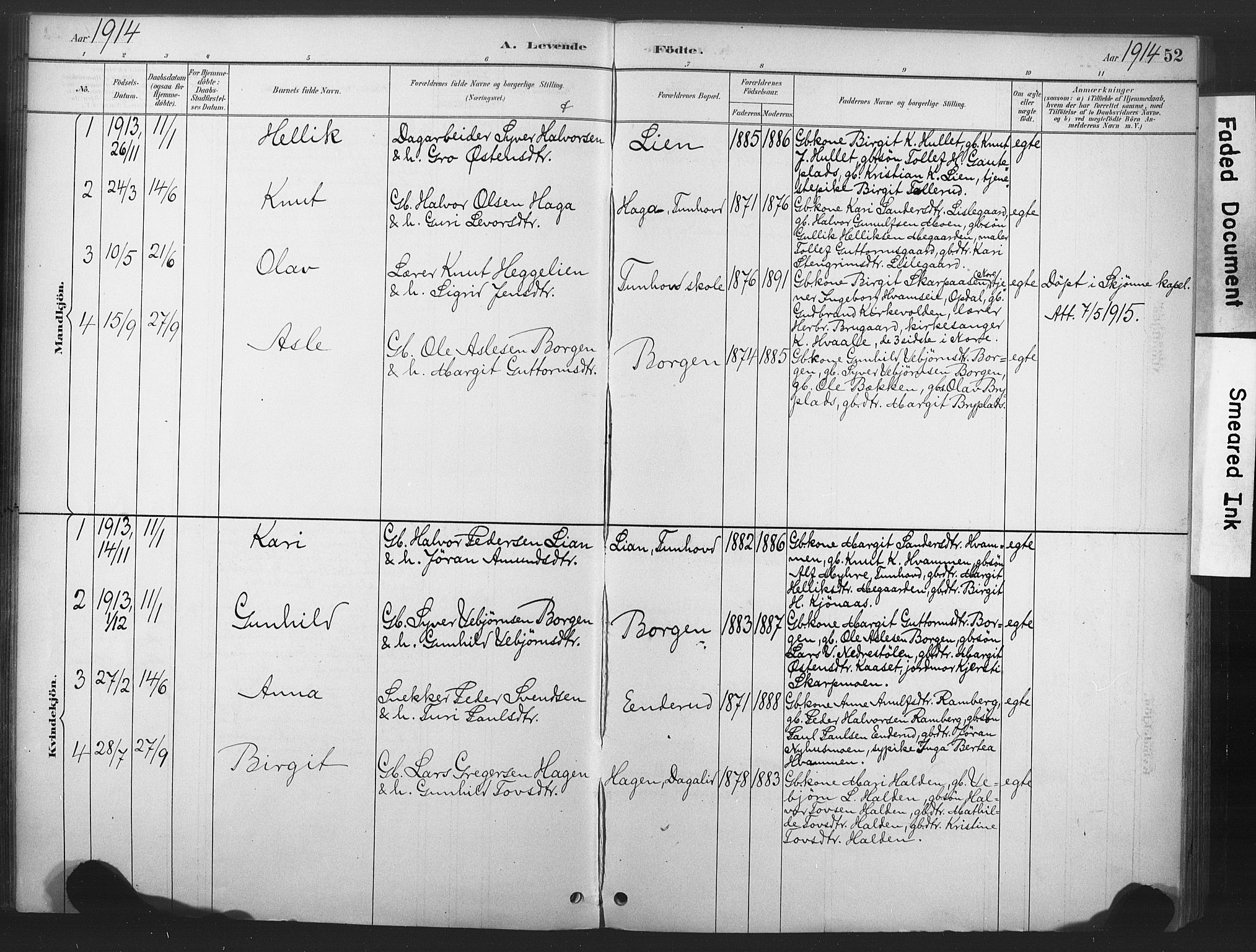 Nore kirkebøker, AV/SAKO-A-238/F/Fd/L0001: Parish register (official) no. IV 1, 1878-1918, p. 52