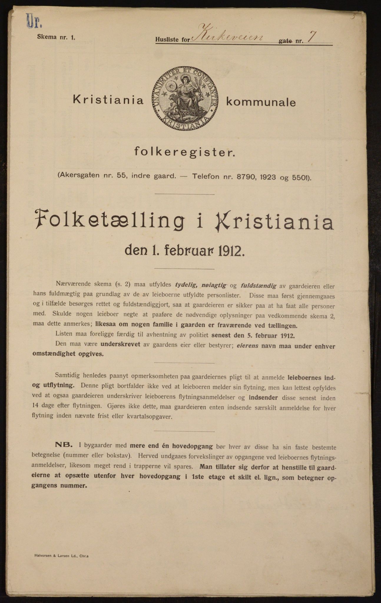 OBA, Municipal Census 1912 for Kristiania, 1912, p. 51127