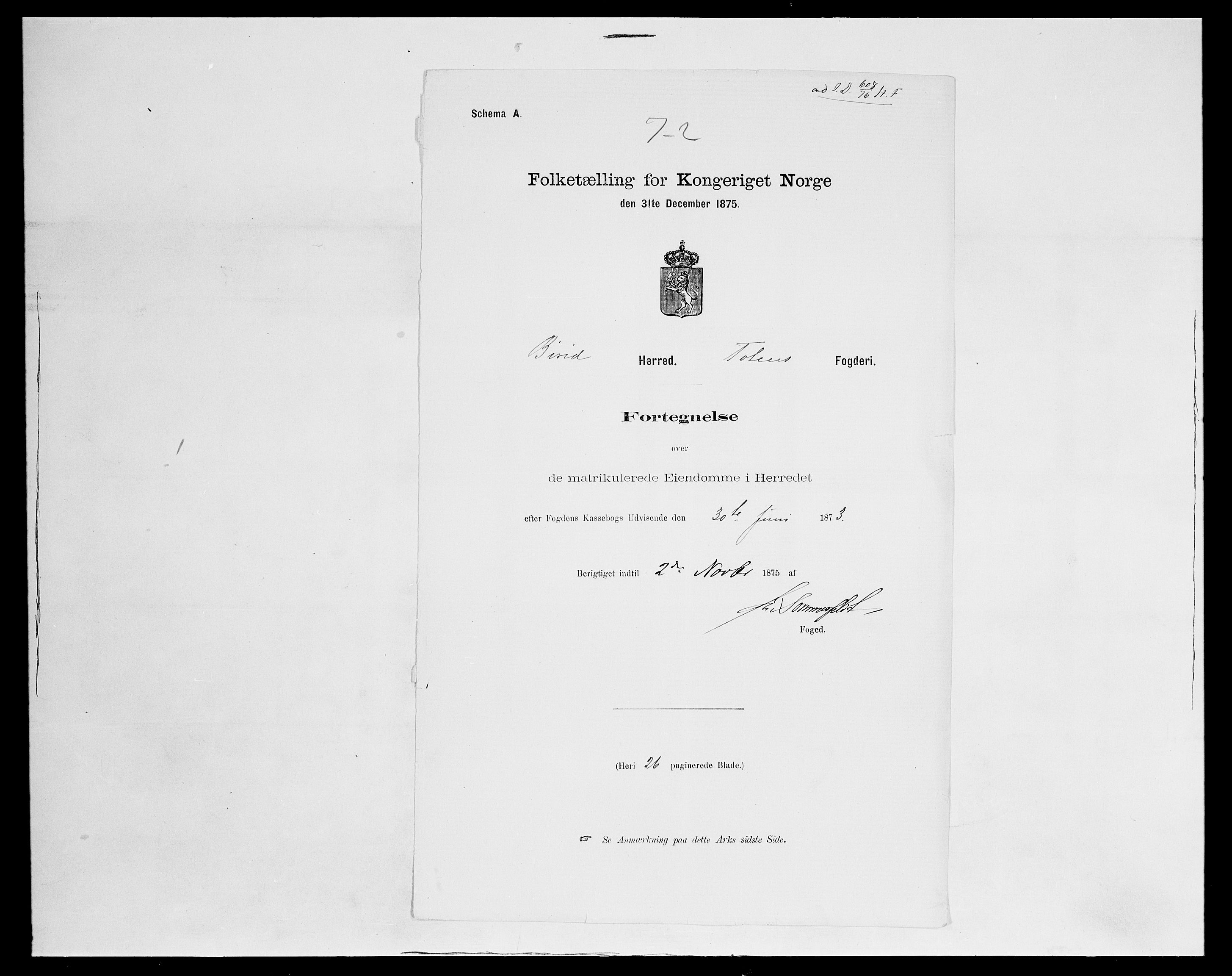 SAH, 1875 census for 0525P Biri, 1875, p. 24