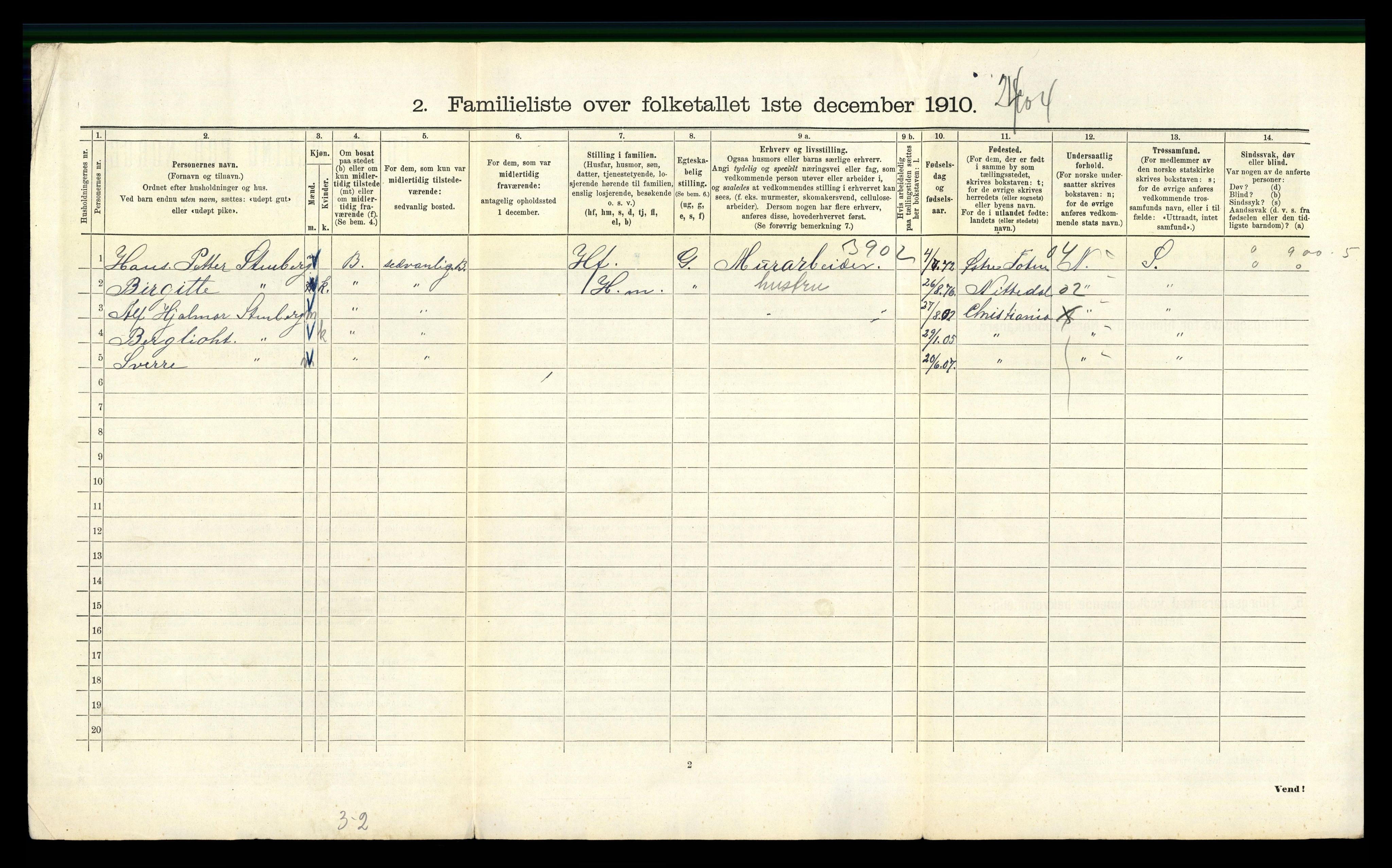 RA, 1910 census for Kristiania, 1910, p. 45960