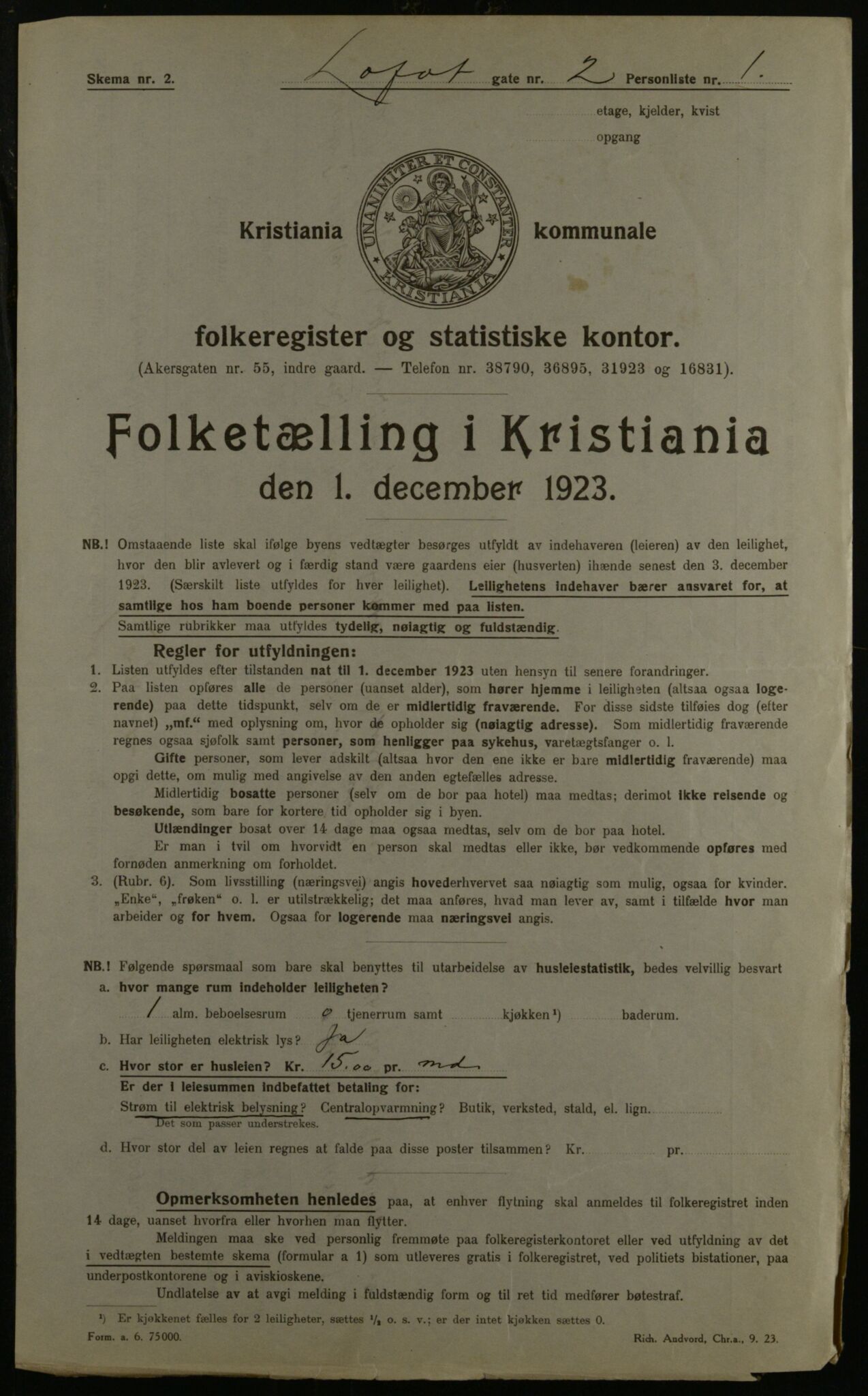 OBA, Municipal Census 1923 for Kristiania, 1923, p. 64927