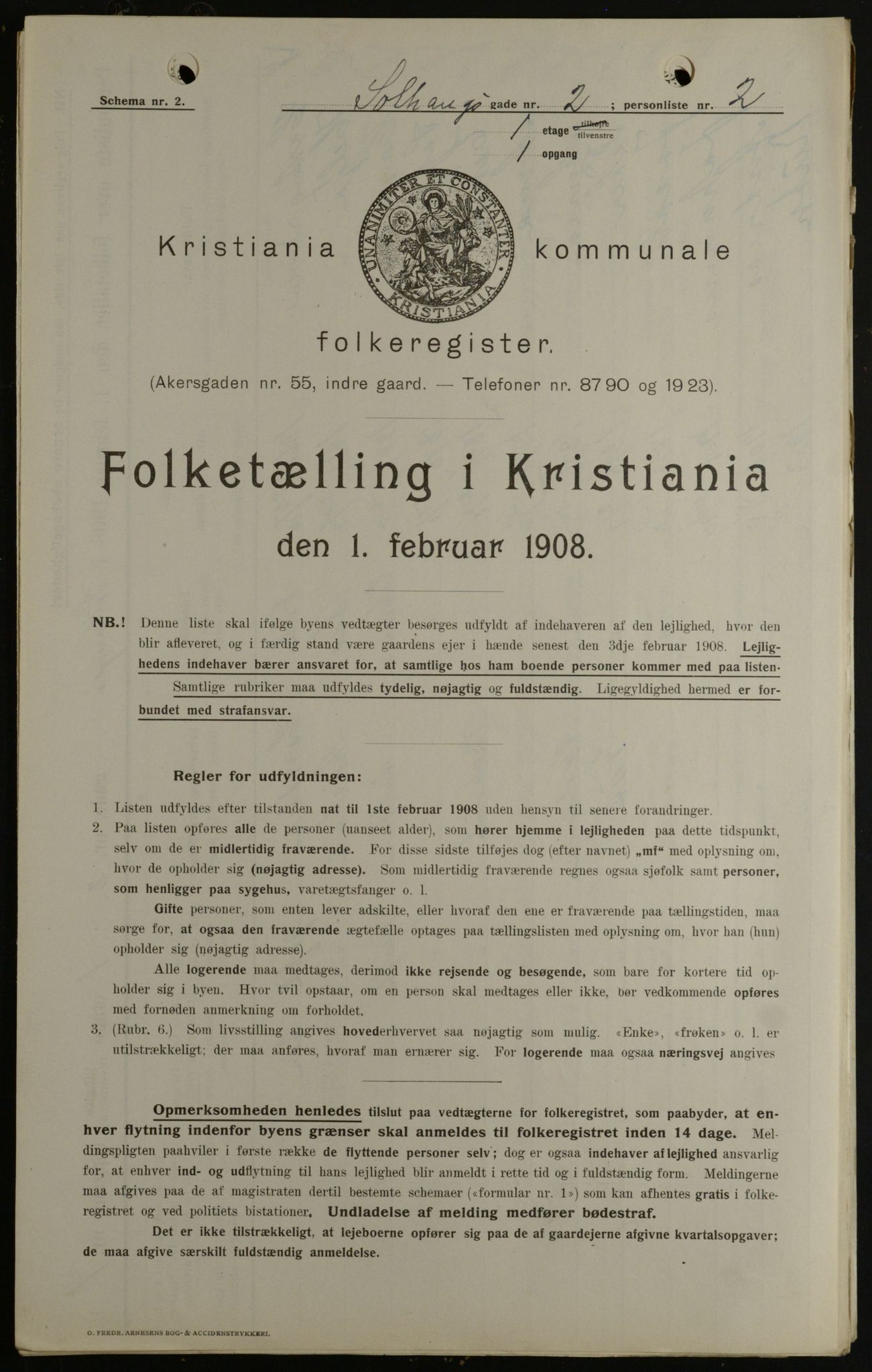 OBA, Municipal Census 1908 for Kristiania, 1908, p. 89575