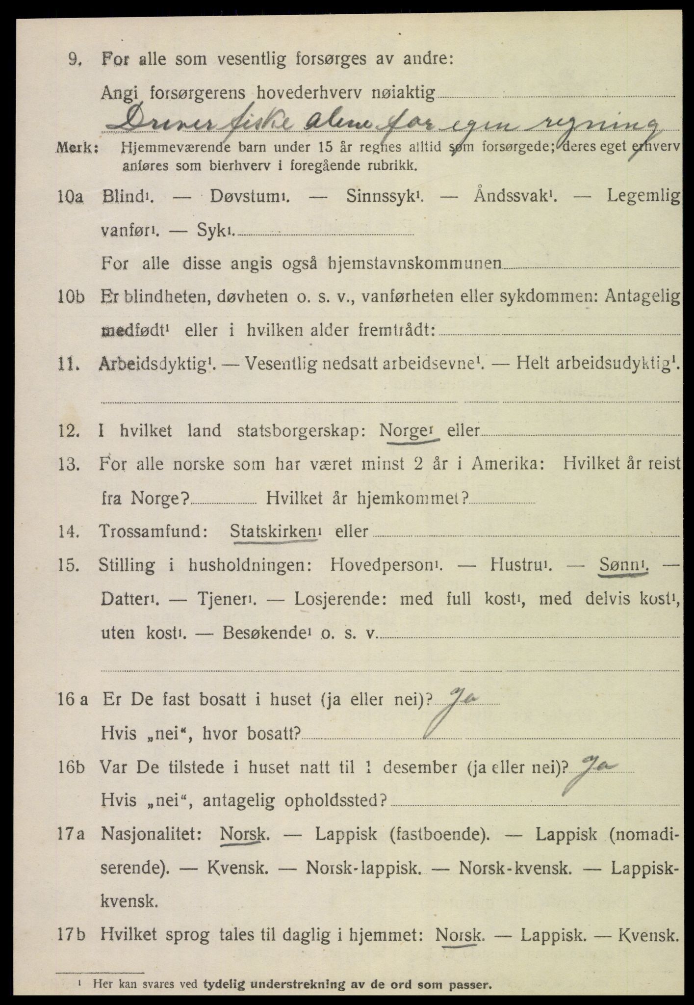 SAT, 1920 census for Vikna, 1920, p. 6710