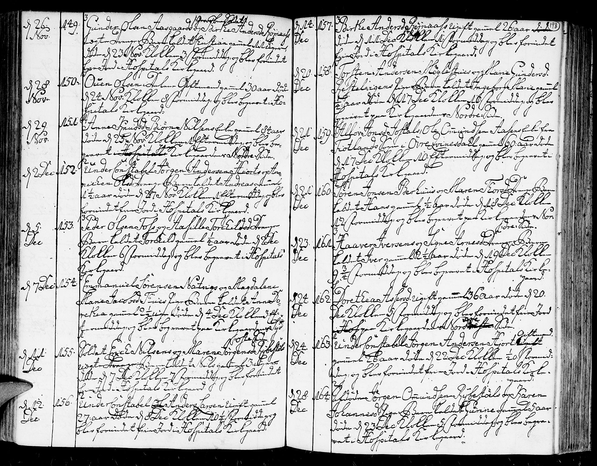 Kristiansand domprosti, AV/SAK-1112-0006/F/Fa/L0004: Parish register (official) no. A 4, 1762-1794, p. 198