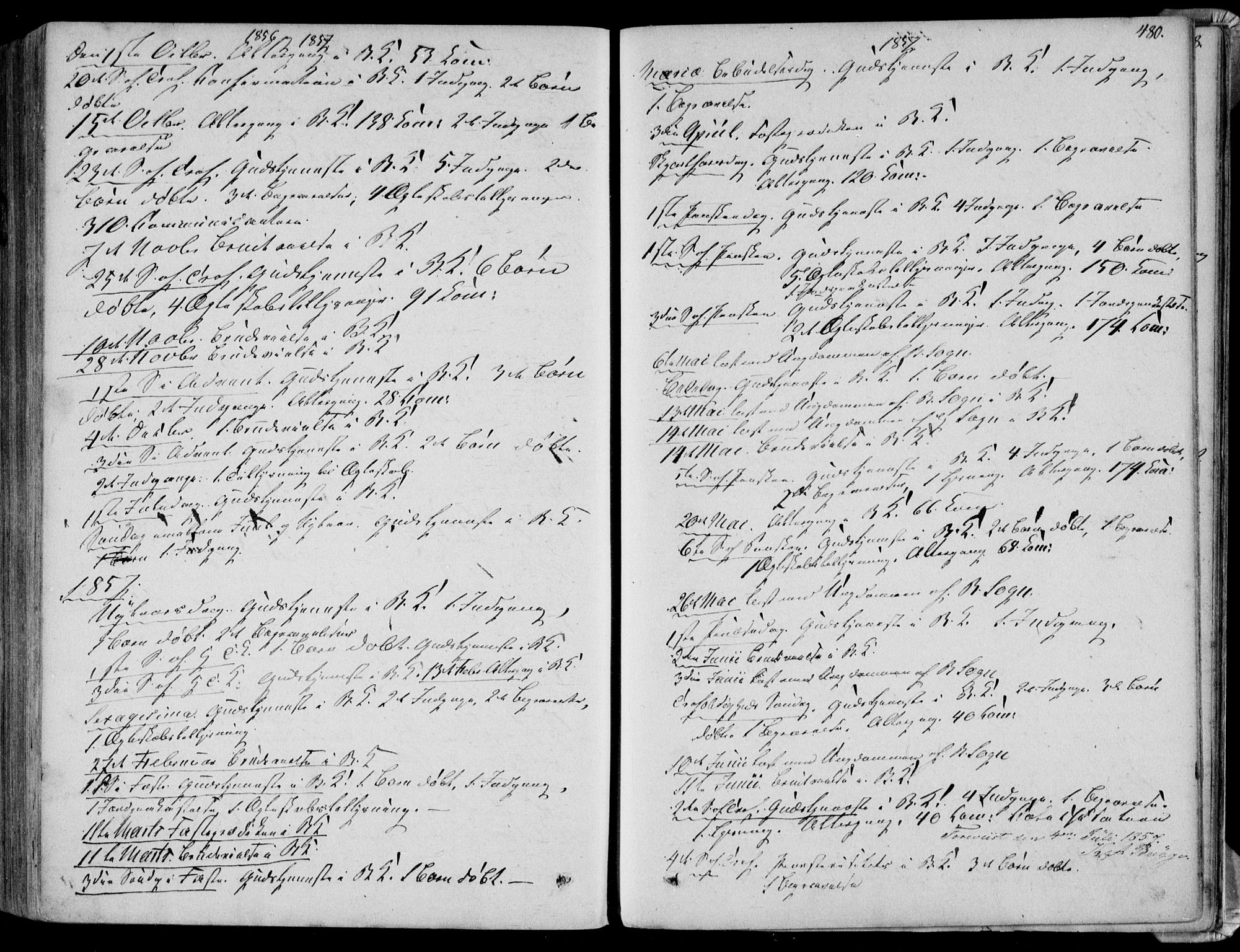 Bakke sokneprestkontor, SAK/1111-0002/F/Fa/Faa/L0006: Parish register (official) no. A 6, 1855-1877, p. 480