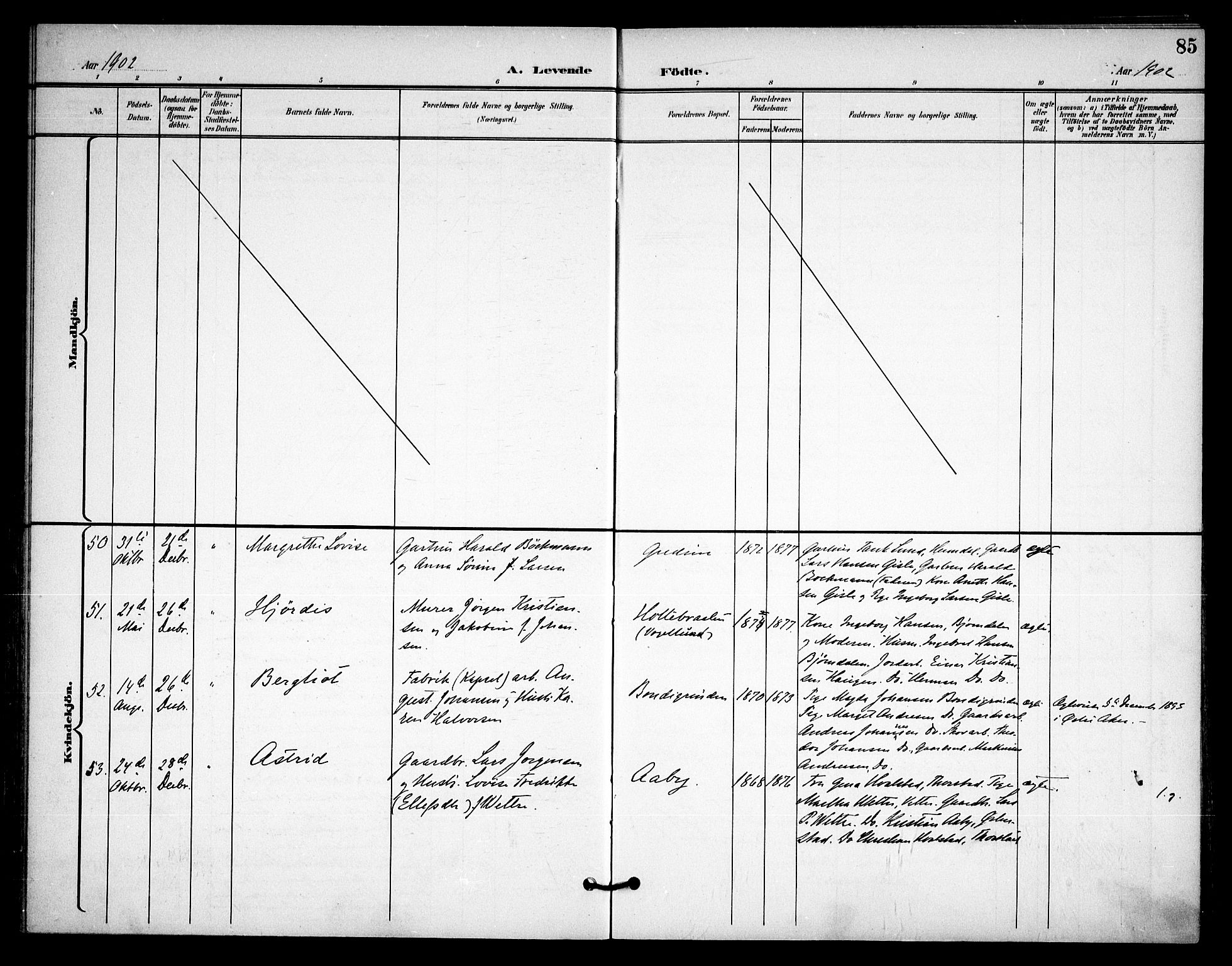 Asker prestekontor Kirkebøker, AV/SAO-A-10256a/F/Fa/L0015: Parish register (official) no. I 15, 1896-1915, p. 85