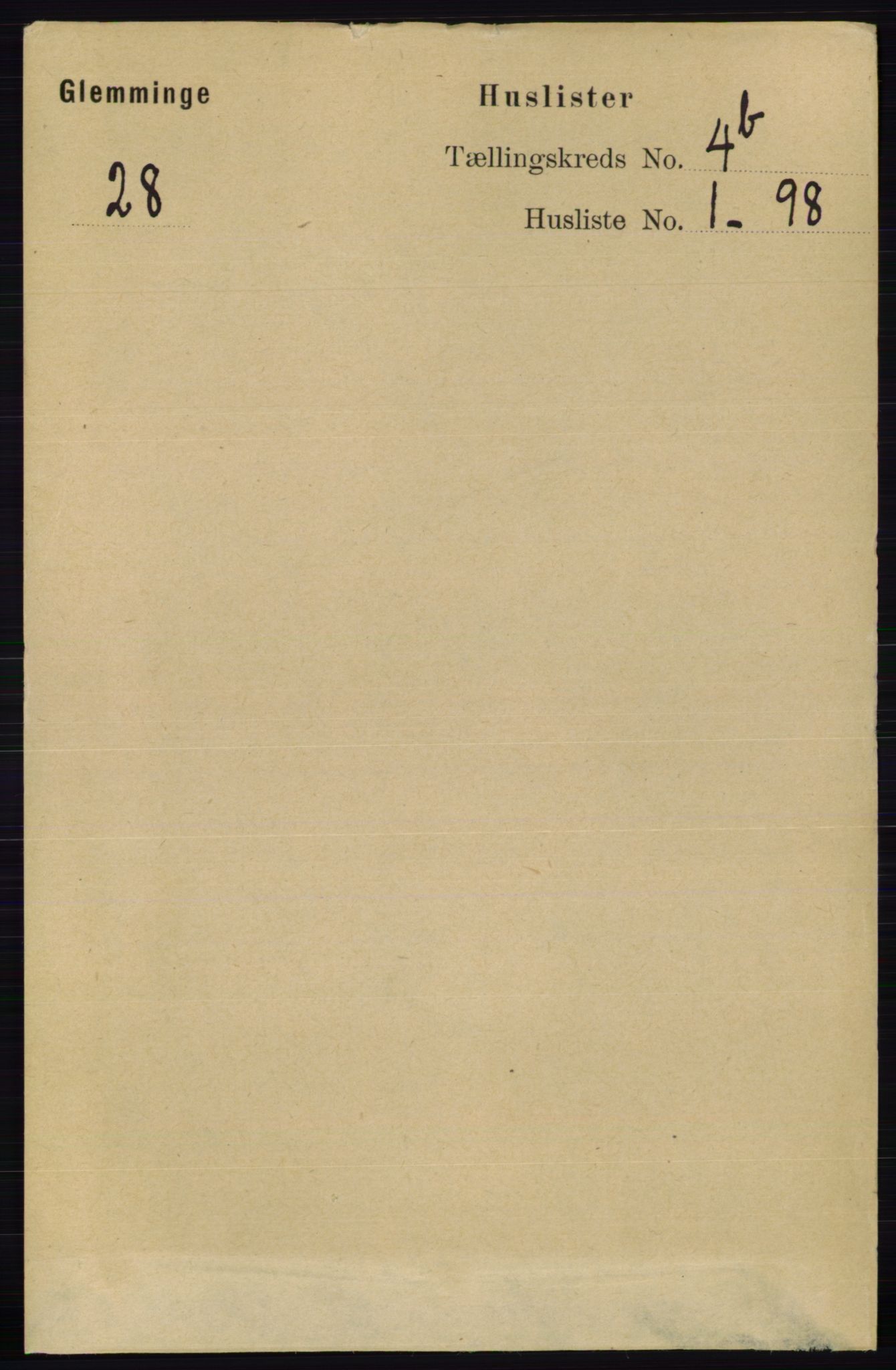 RA, 1891 census for 0132 Glemmen, 1891, p. 4734