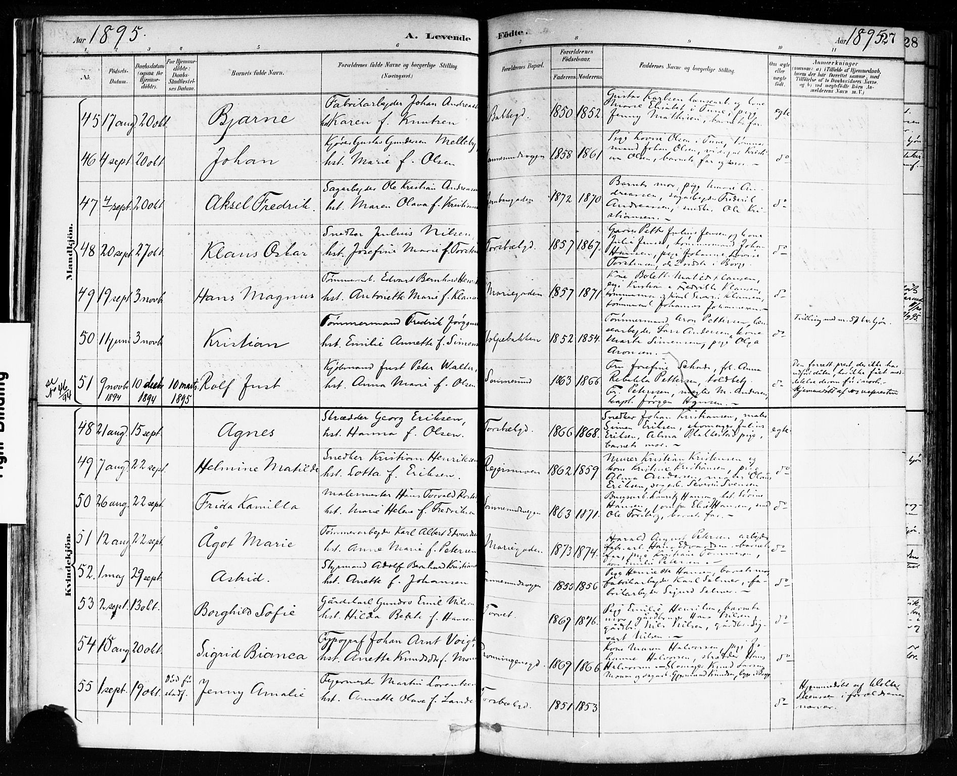 Sarpsborg prestekontor Kirkebøker, SAO/A-2006/F/Fa/L0004: Parish register (official) no. 4, 1892-1899, p. 27