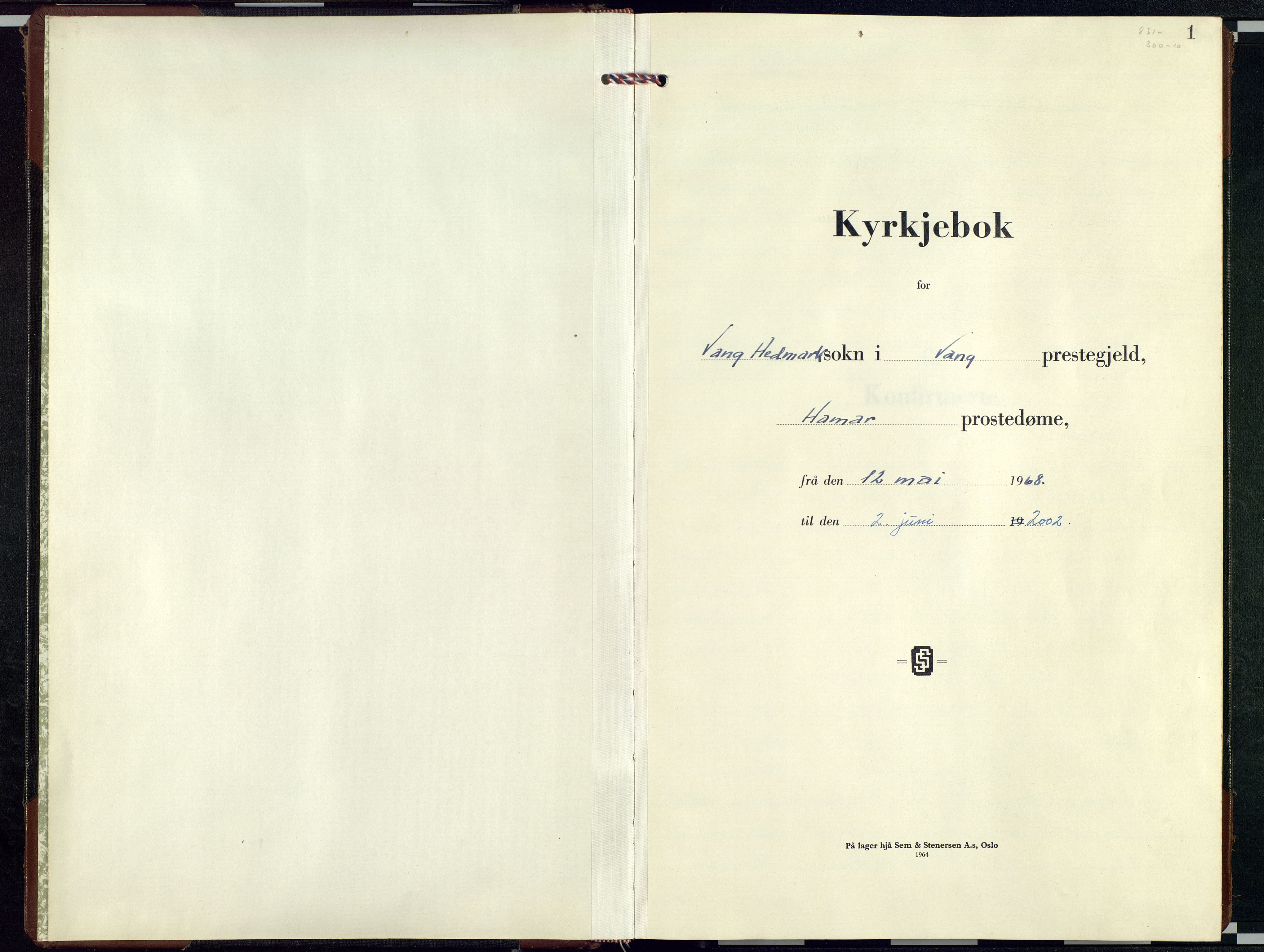 Vang prestekontor, Hedmark, AV/SAH-PREST-008/H/Ha/Haa/L0028: Parish register (official) no. 28, 1968-2002