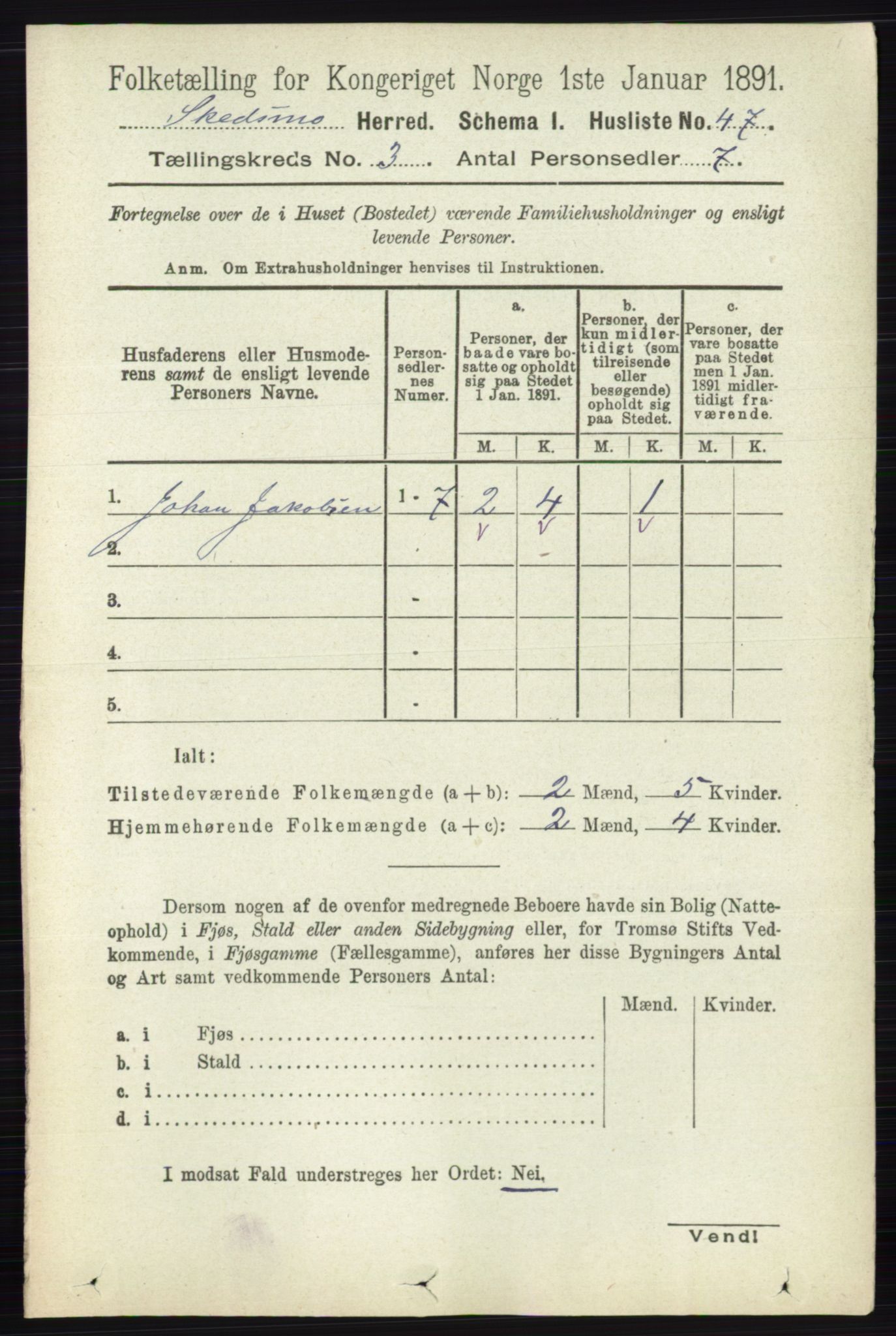 RA, 1891 census for 0231 Skedsmo, 1891, p. 1265