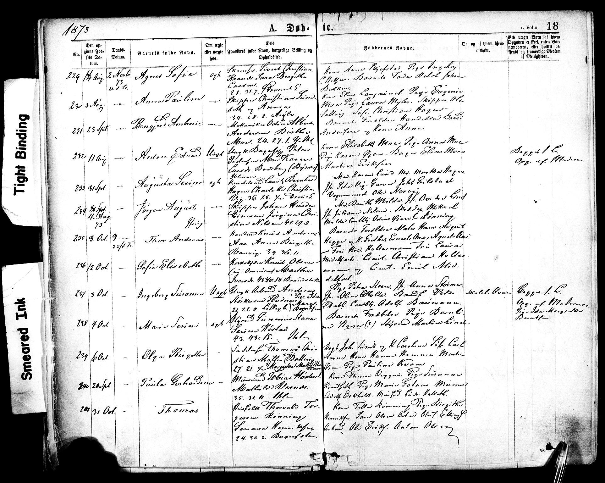 Ministerialprotokoller, klokkerbøker og fødselsregistre - Sør-Trøndelag, SAT/A-1456/602/L0118: Parish register (official) no. 602A16, 1873-1879, p. 18