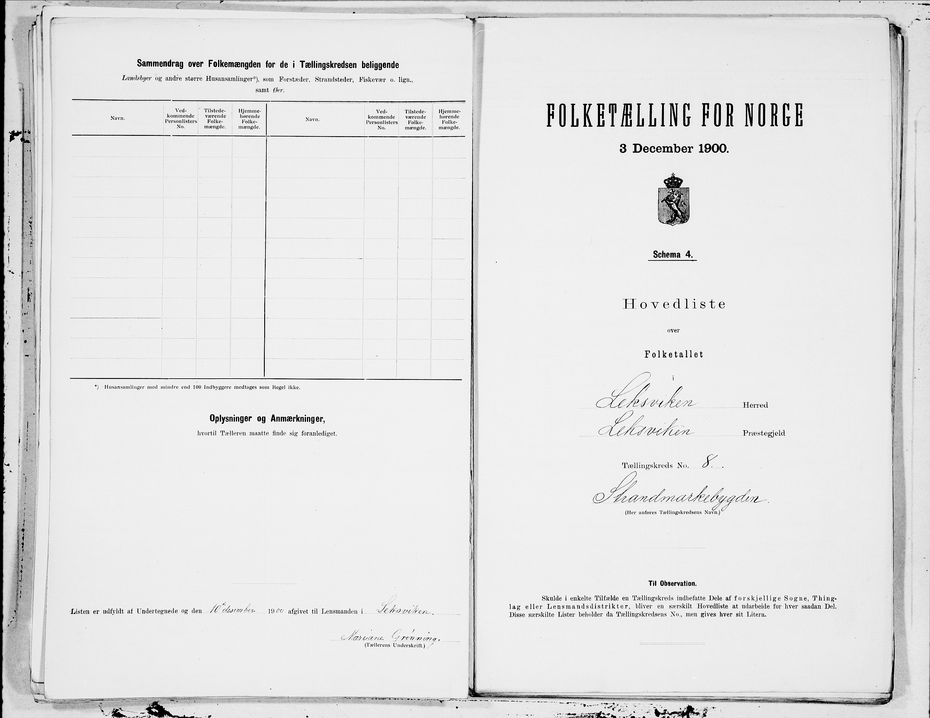 SAT, 1900 census for Leksvik, 1900, p. 18