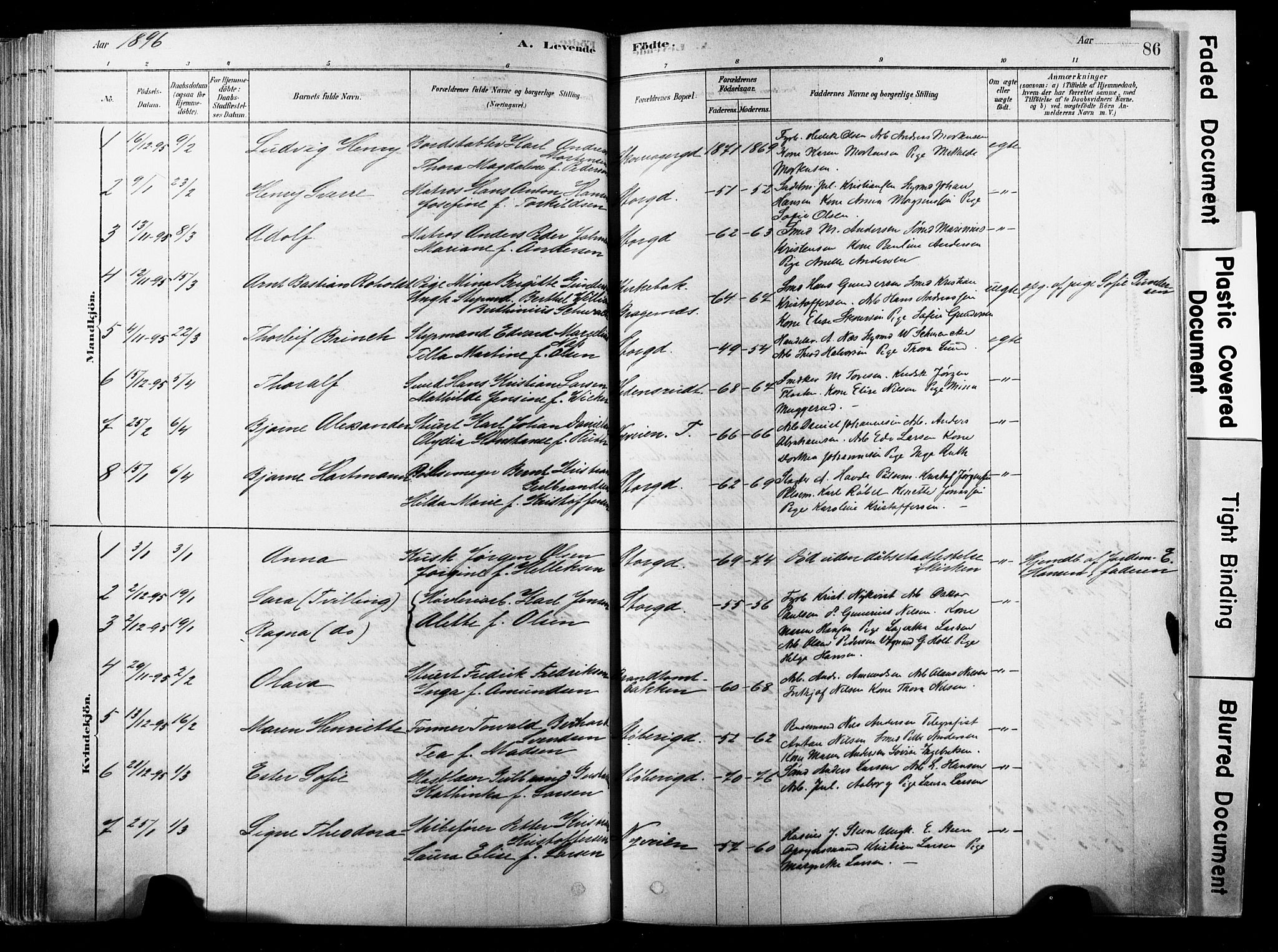 Strømsø kirkebøker, SAKO/A-246/F/Fb/L0006: Parish register (official) no. II 6, 1879-1910, p. 86