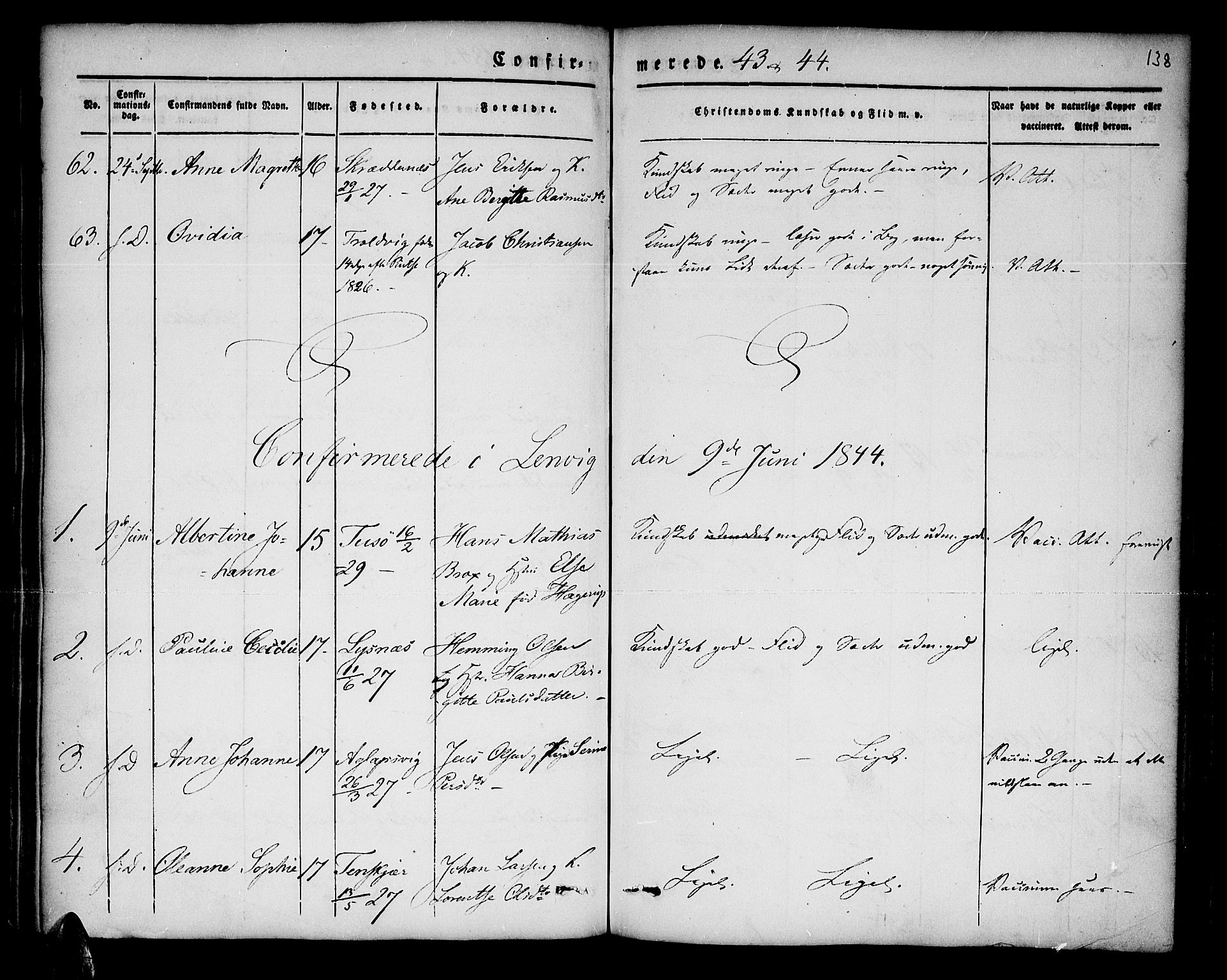 Lenvik sokneprestembete, SATØ/S-1310/H/Ha/Haa/L0004kirke: Parish register (official) no. 4, 1832-1844, p. 138
