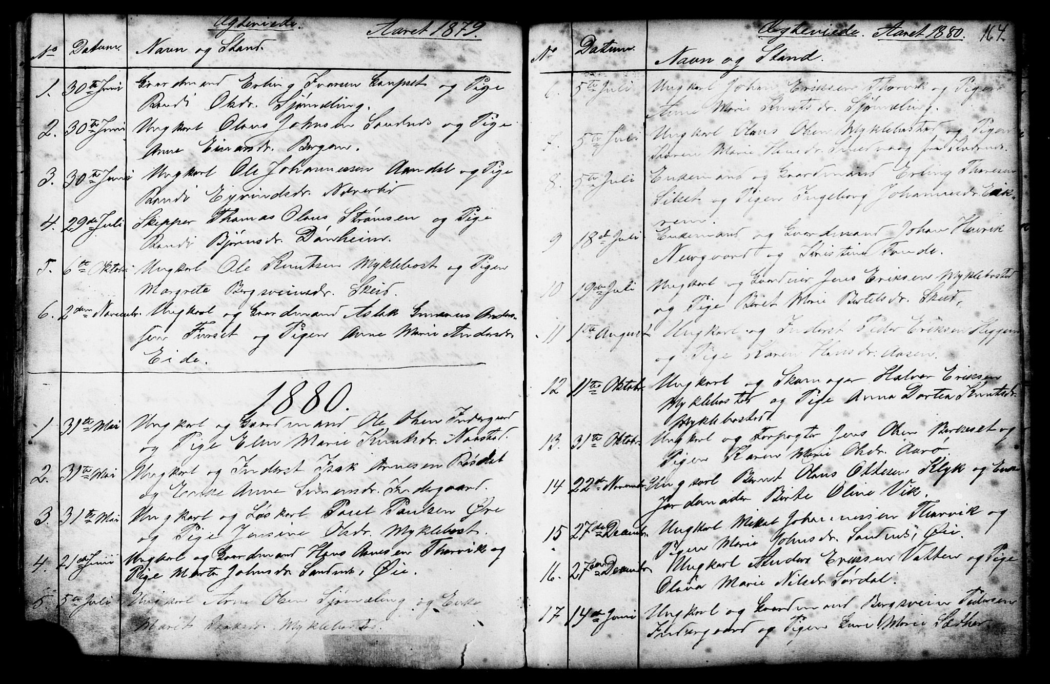 Ministerialprotokoller, klokkerbøker og fødselsregistre - Møre og Romsdal, SAT/A-1454/584/L0969: Parish register (copy) no. 584C02, 1877-1911, p. 164