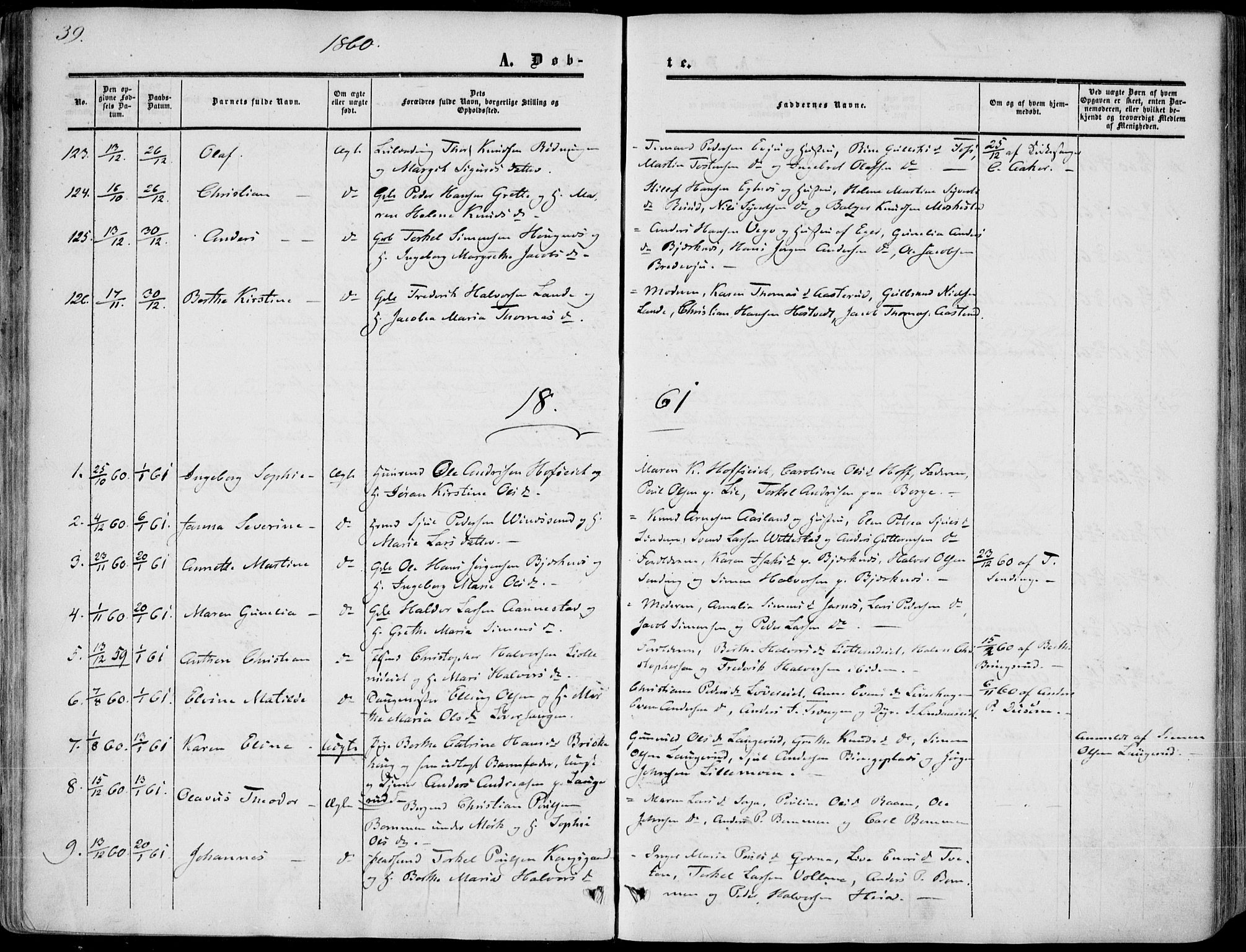 Sandsvær kirkebøker, AV/SAKO-A-244/F/Fa/L0006: Parish register (official) no. I 6, 1857-1868, p. 39