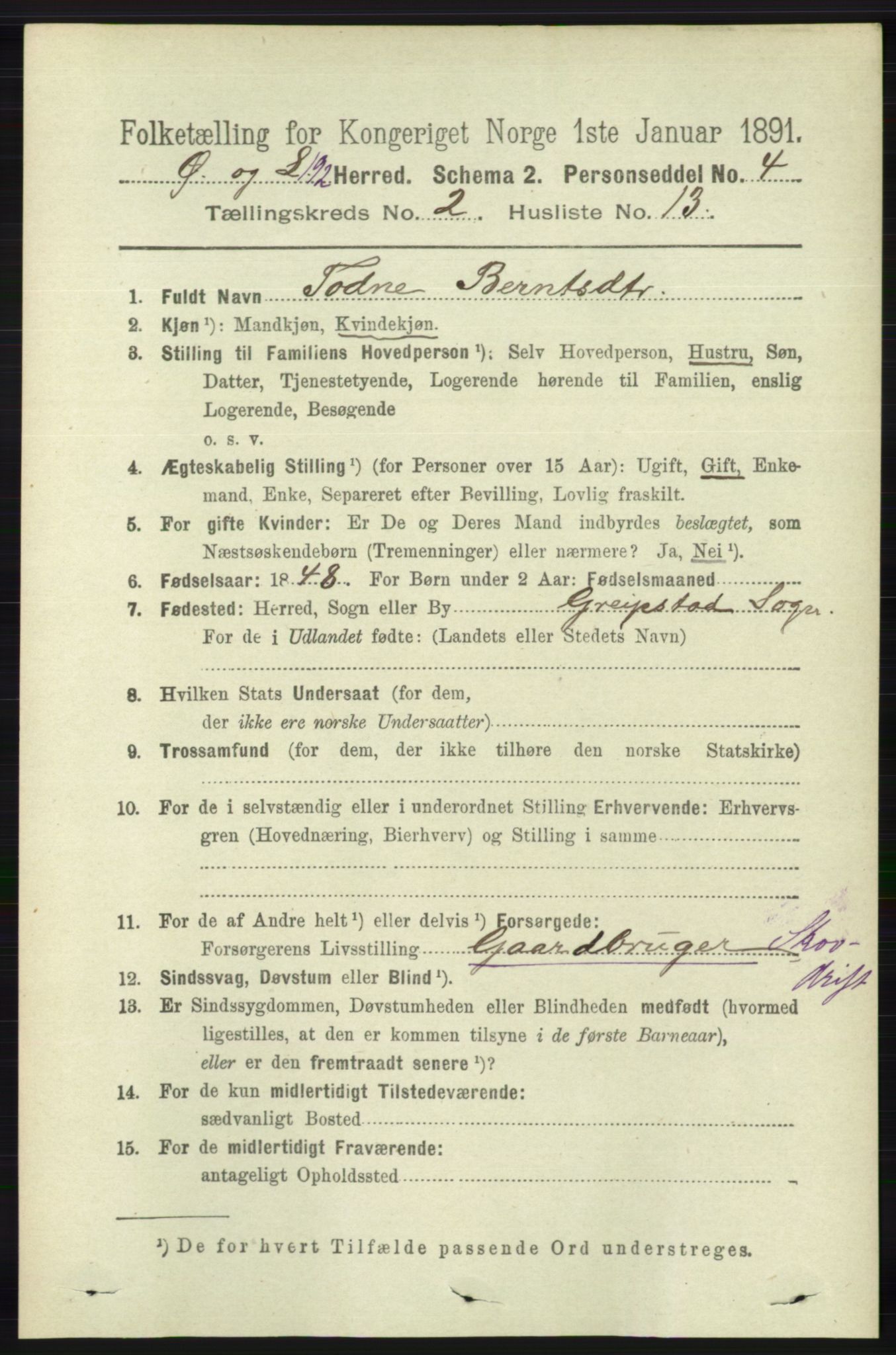 RA, 1891 census for 1021 Øyslebø og Laudal, 1891, p. 556