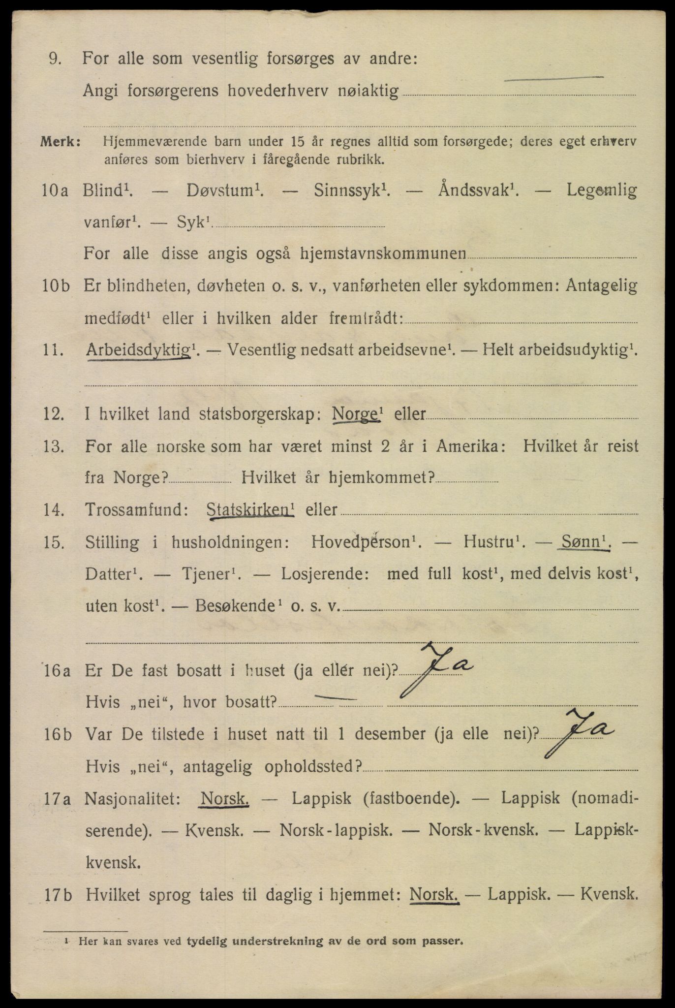 SAT, 1920 census for Bodø, 1920, p. 9438