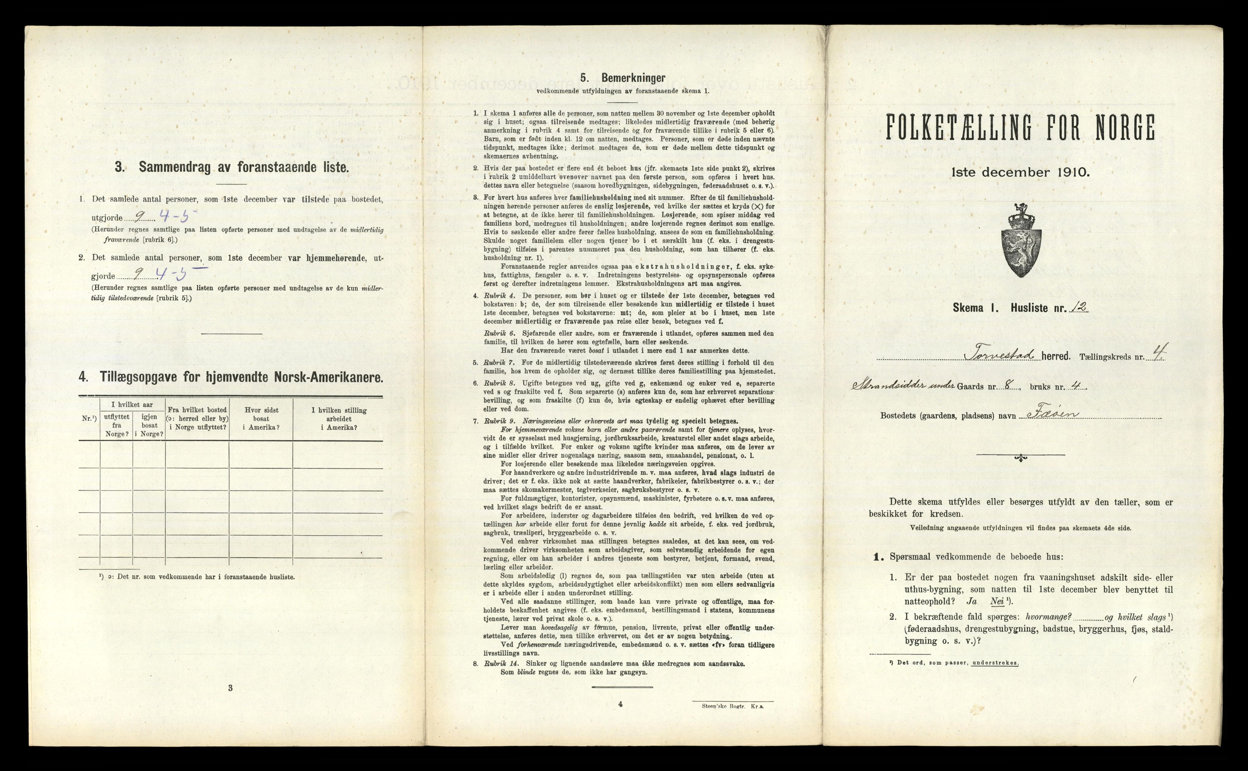 RA, 1910 census for Torvastad, 1910, p. 663