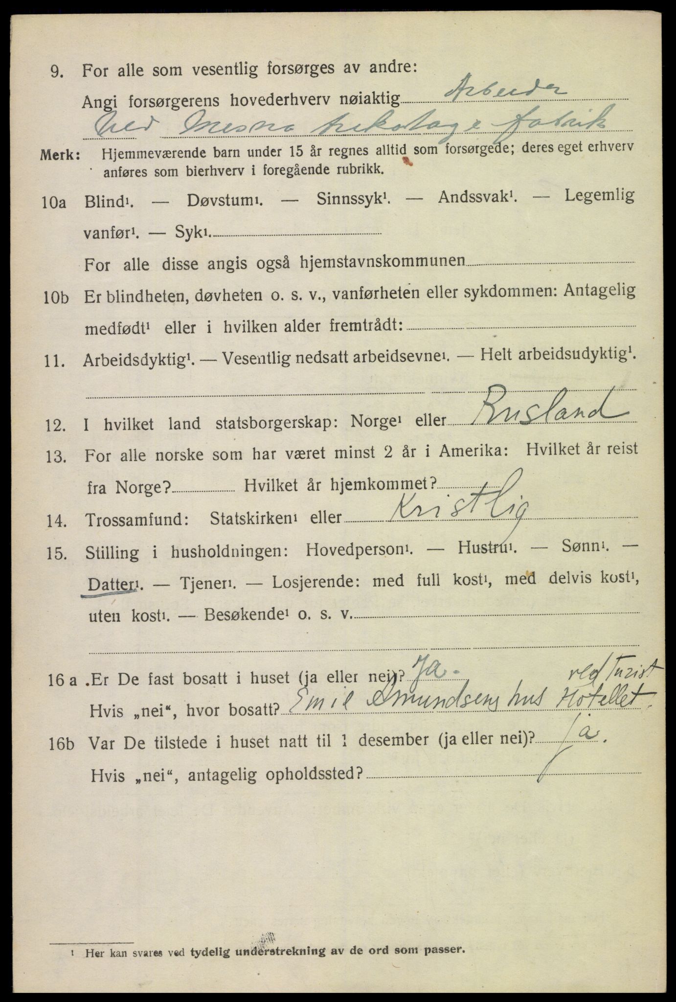 SAH, 1920 census for Fåberg, 1920, p. 6191