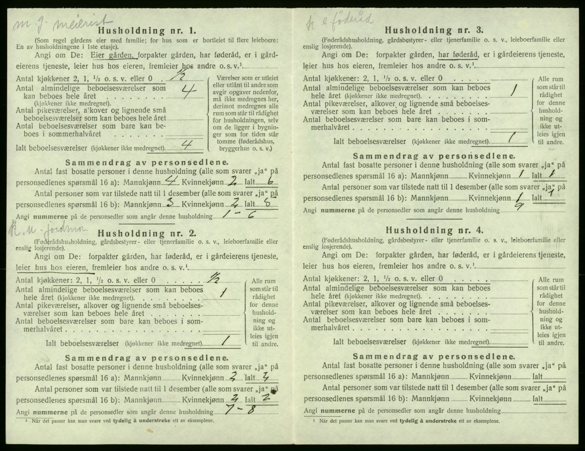 SAB, 1920 census for Stord, 1920, p. 111