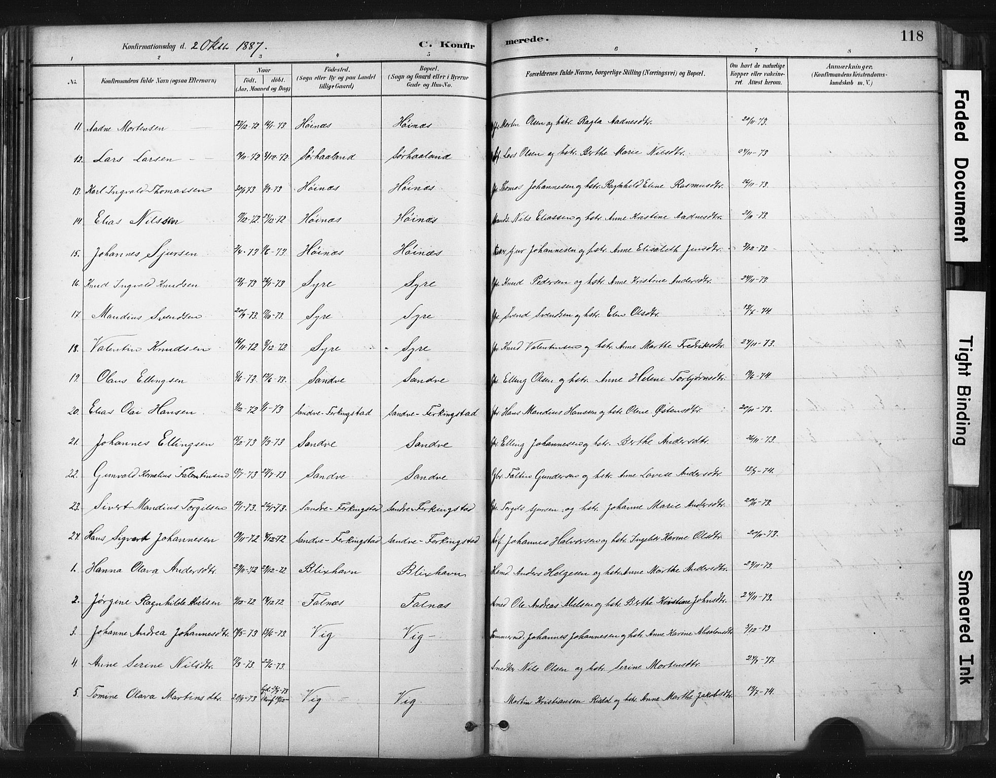 Skudenes sokneprestkontor, AV/SAST-A -101849/H/Ha/Haa/L0009: Parish register (official) no. A 6, 1882-1912, p. 118